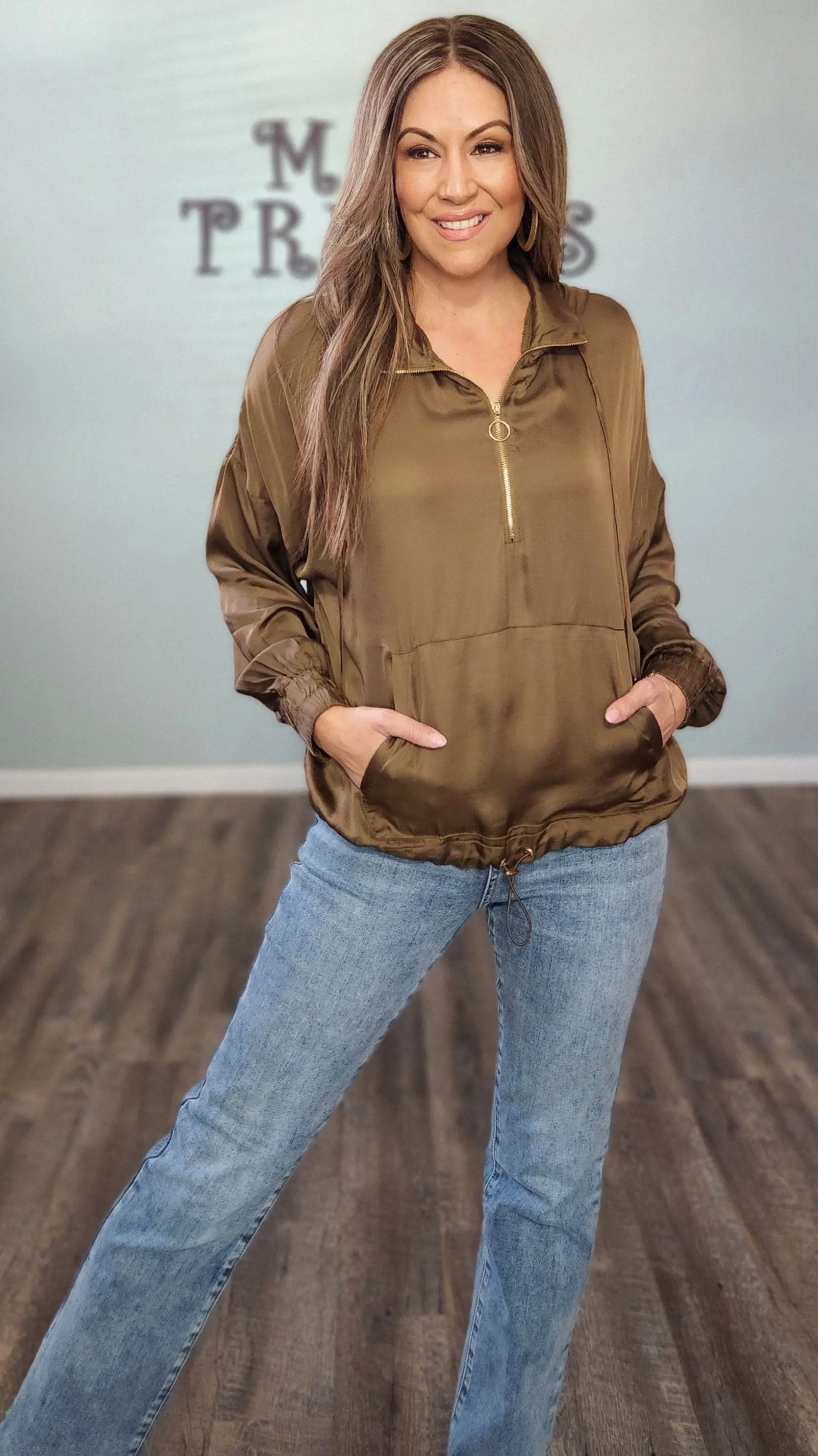 Achieve Effortless Style Hoodie Pullover-Olive Green