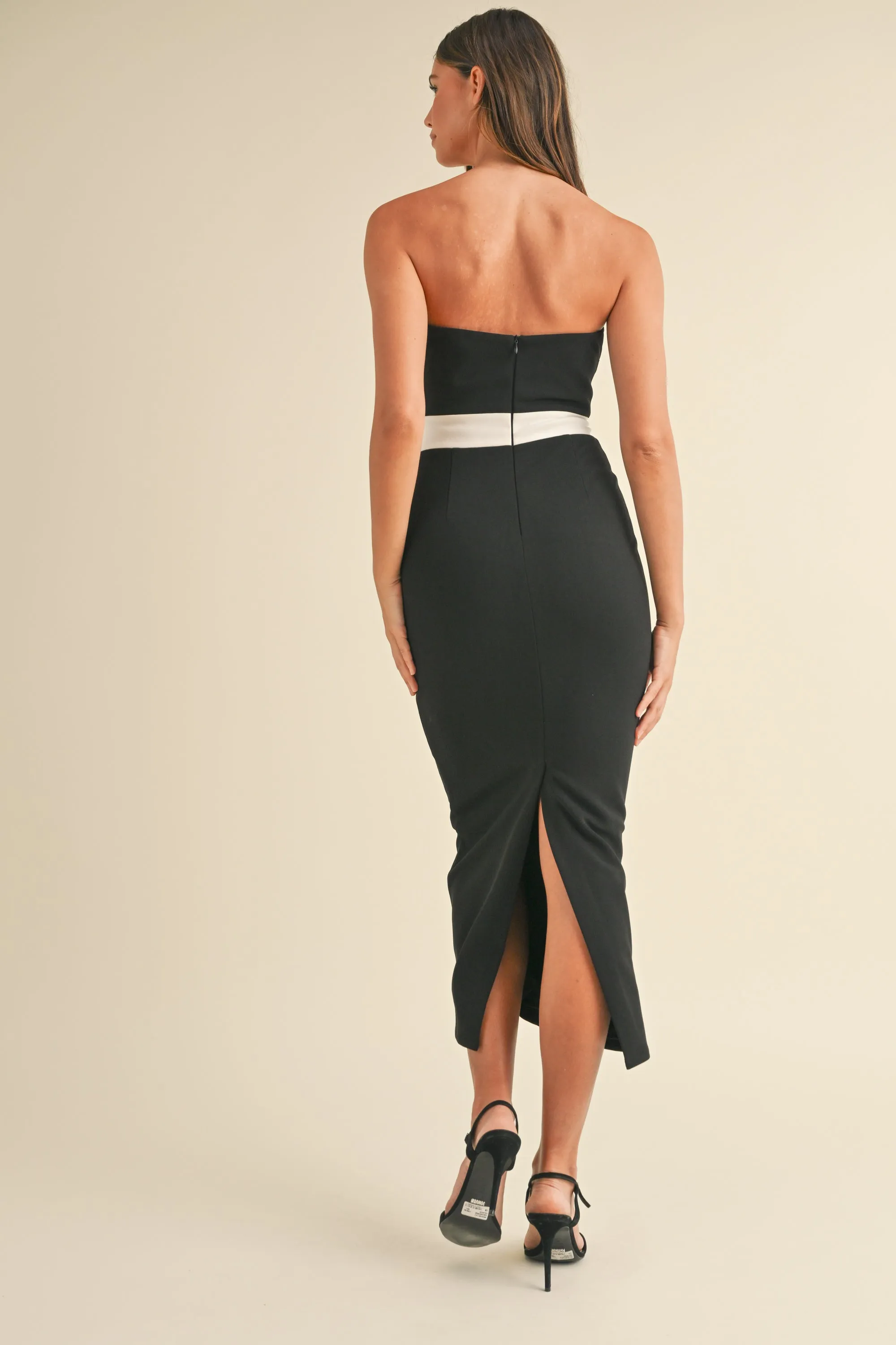 AMELIA WAIST BOW MIDI DRESS