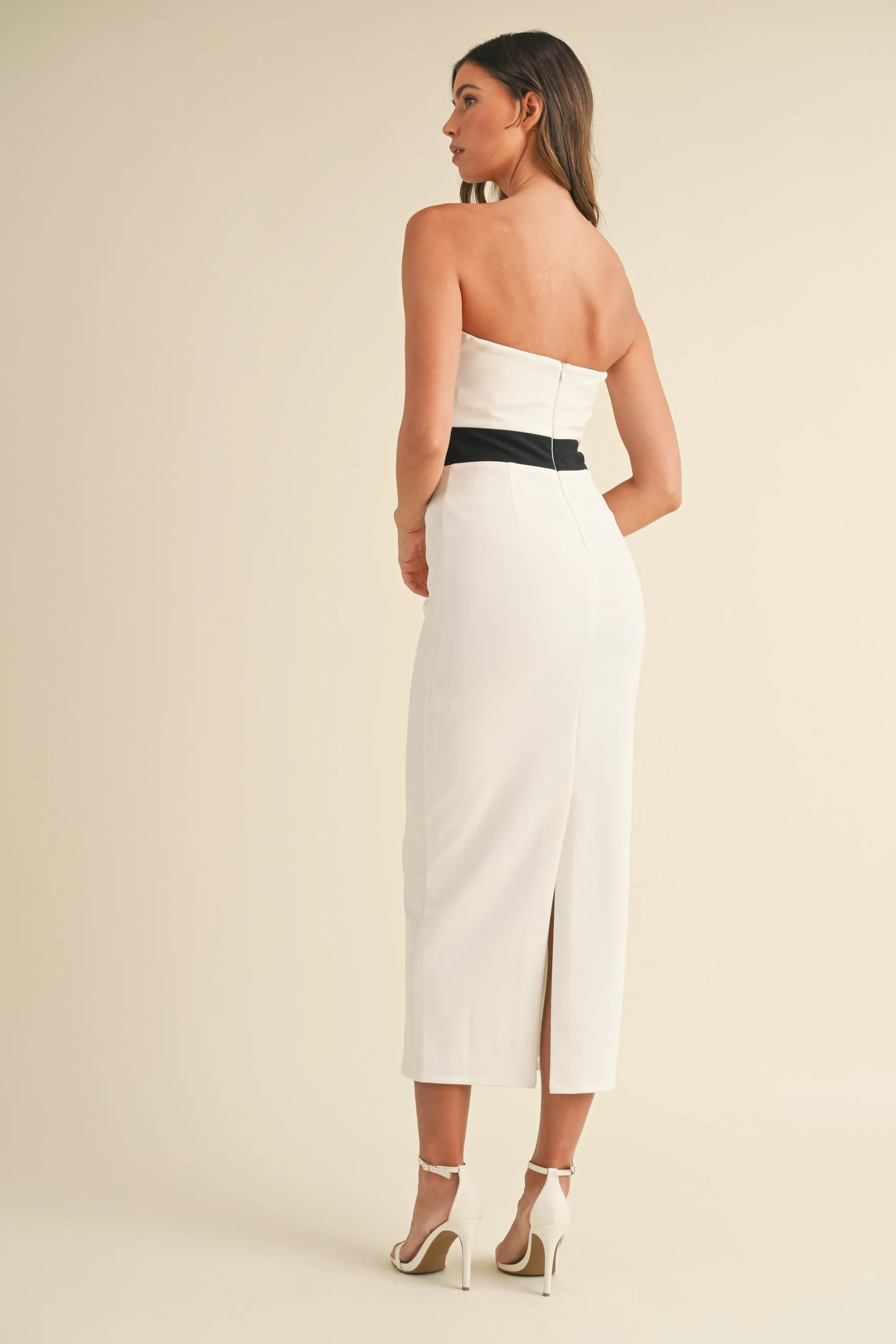 AMELIA WAIST BOW MIDI DRESS