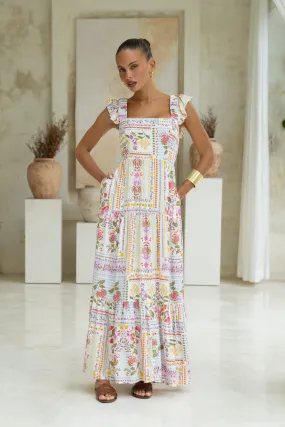 Amelina Multicolour Floral Ruffle Tiered Maxi Dress