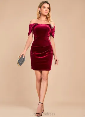 Amina Sleeveless Off Dresses Club Dresses Shoulder Elegant the Bodycon Mini Velvet