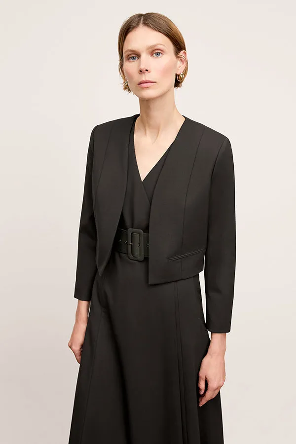 Angel Dress - Washable Wool Twill :: Black