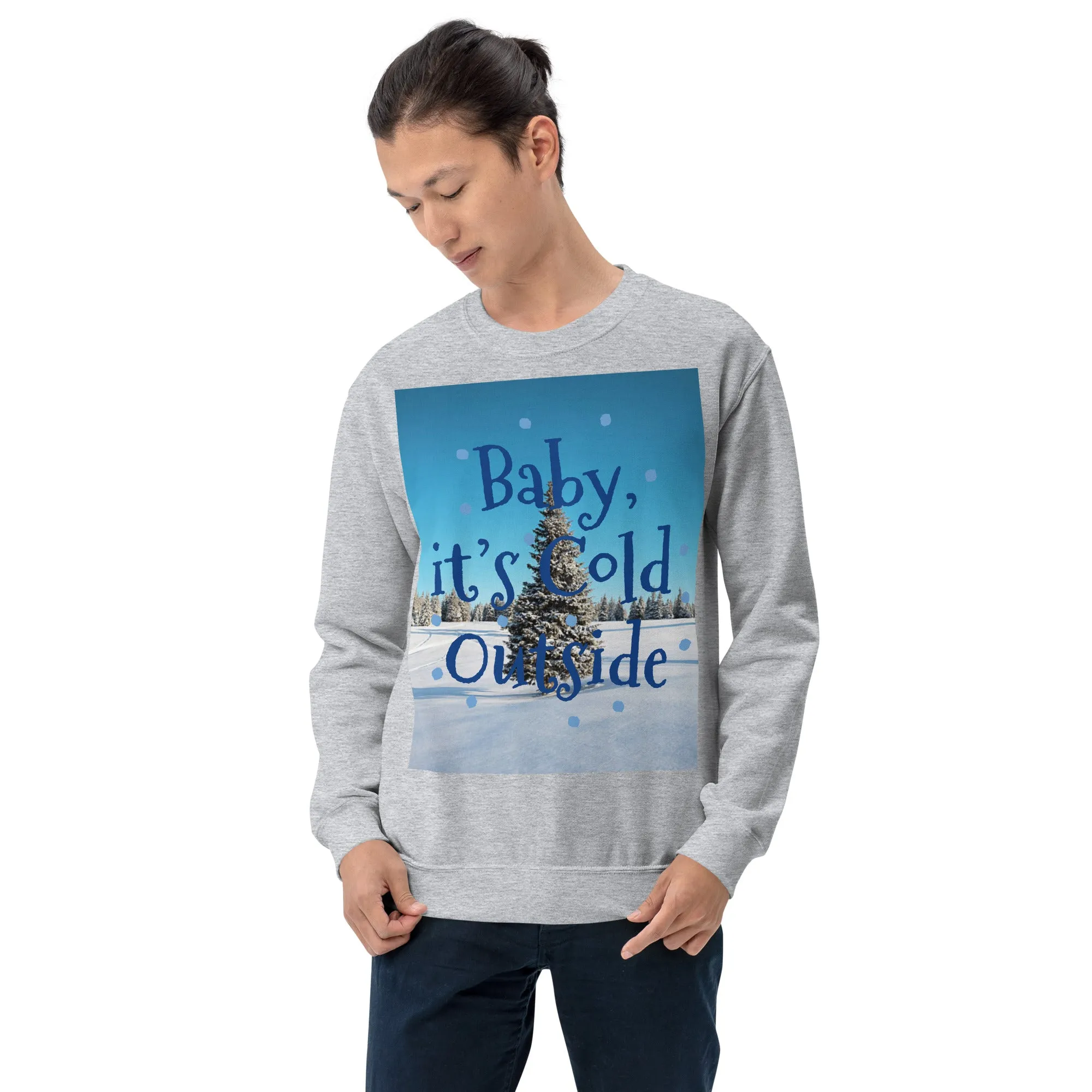 Baby It's Cold Outside Christmas Sweatshirt (Glamourange Christmas Sweatshirt Men)