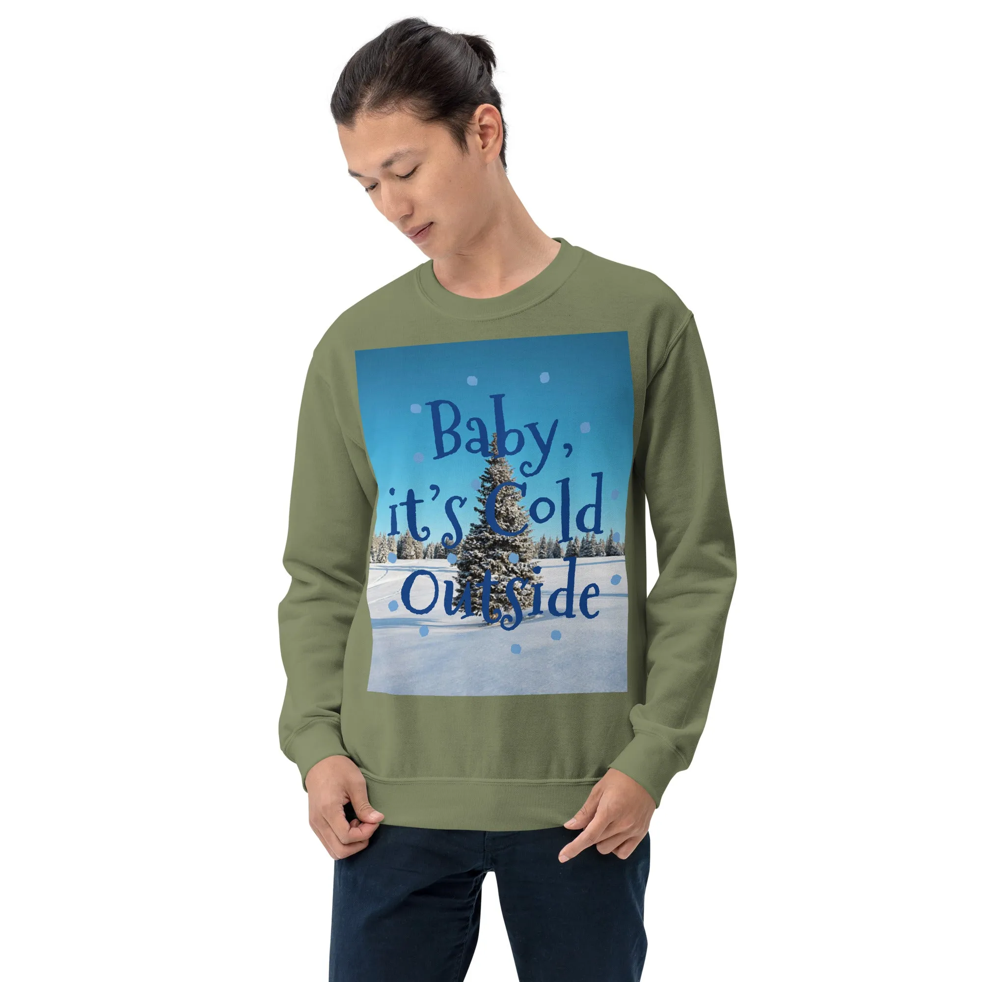 Baby It's Cold Outside Christmas Sweatshirt (Glamourange Christmas Sweatshirt Men)
