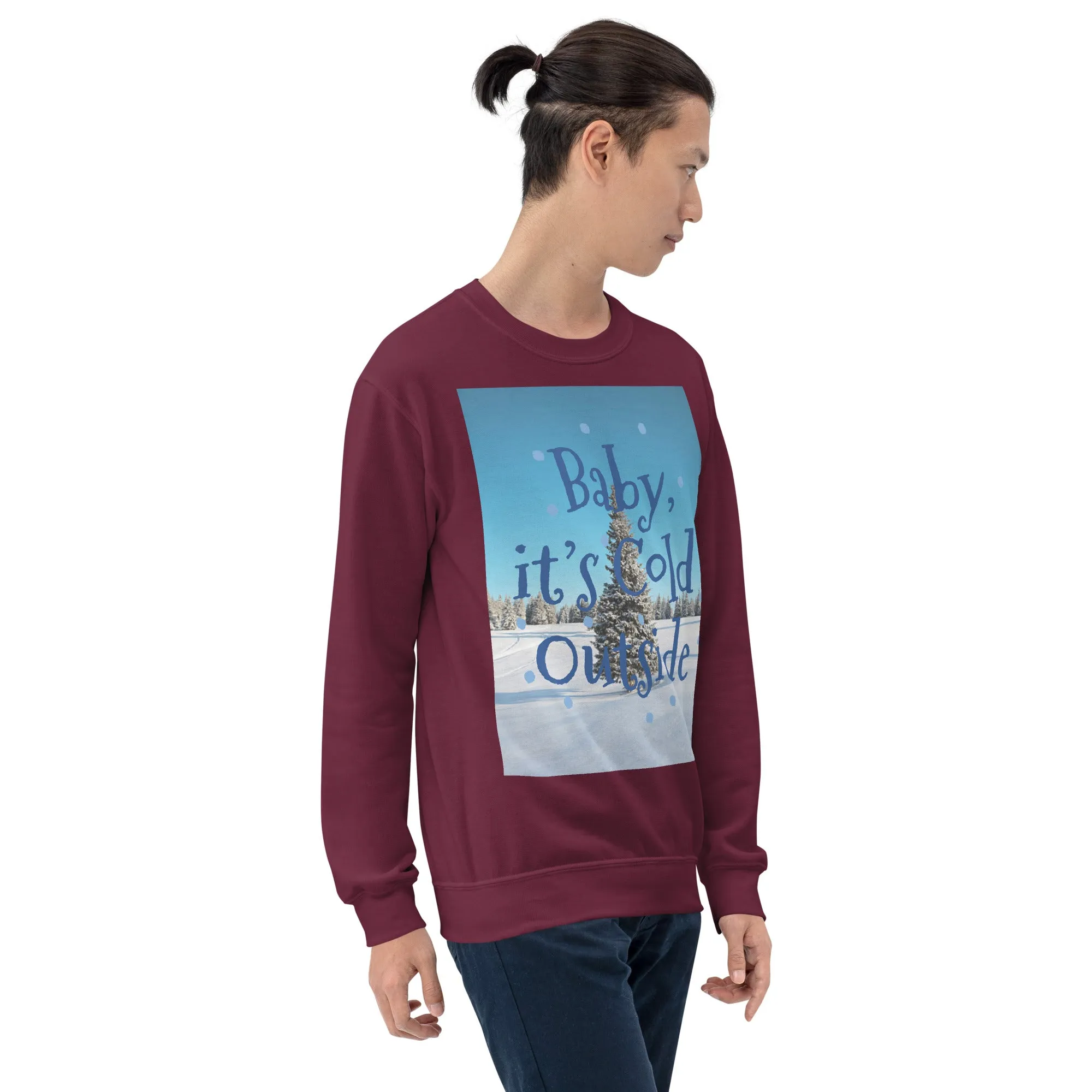 Baby It's Cold Outside Christmas Sweatshirt (Glamourange Christmas Sweatshirt Men)