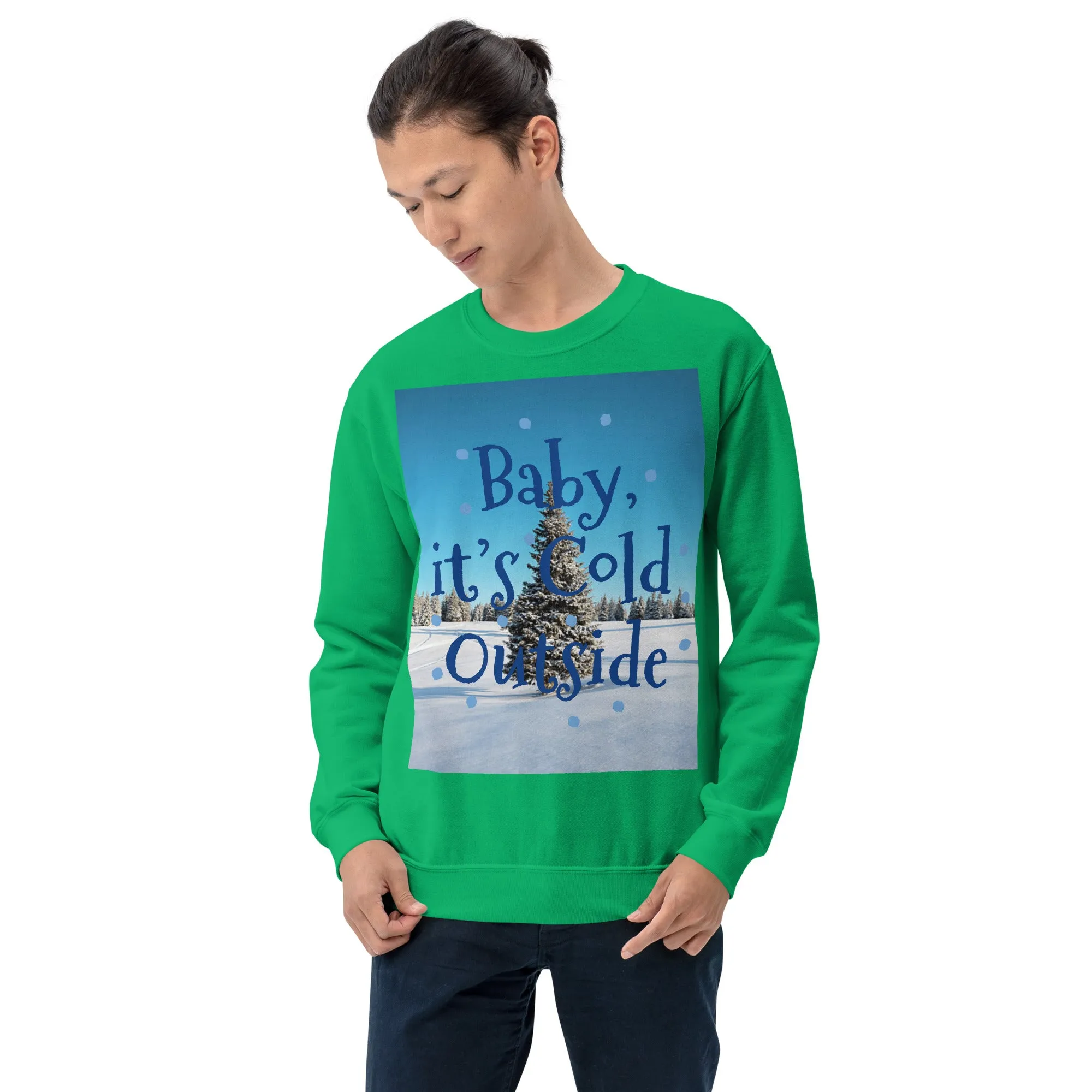 Baby It's Cold Outside Christmas Sweatshirt (Glamourange Christmas Sweatshirt Men)