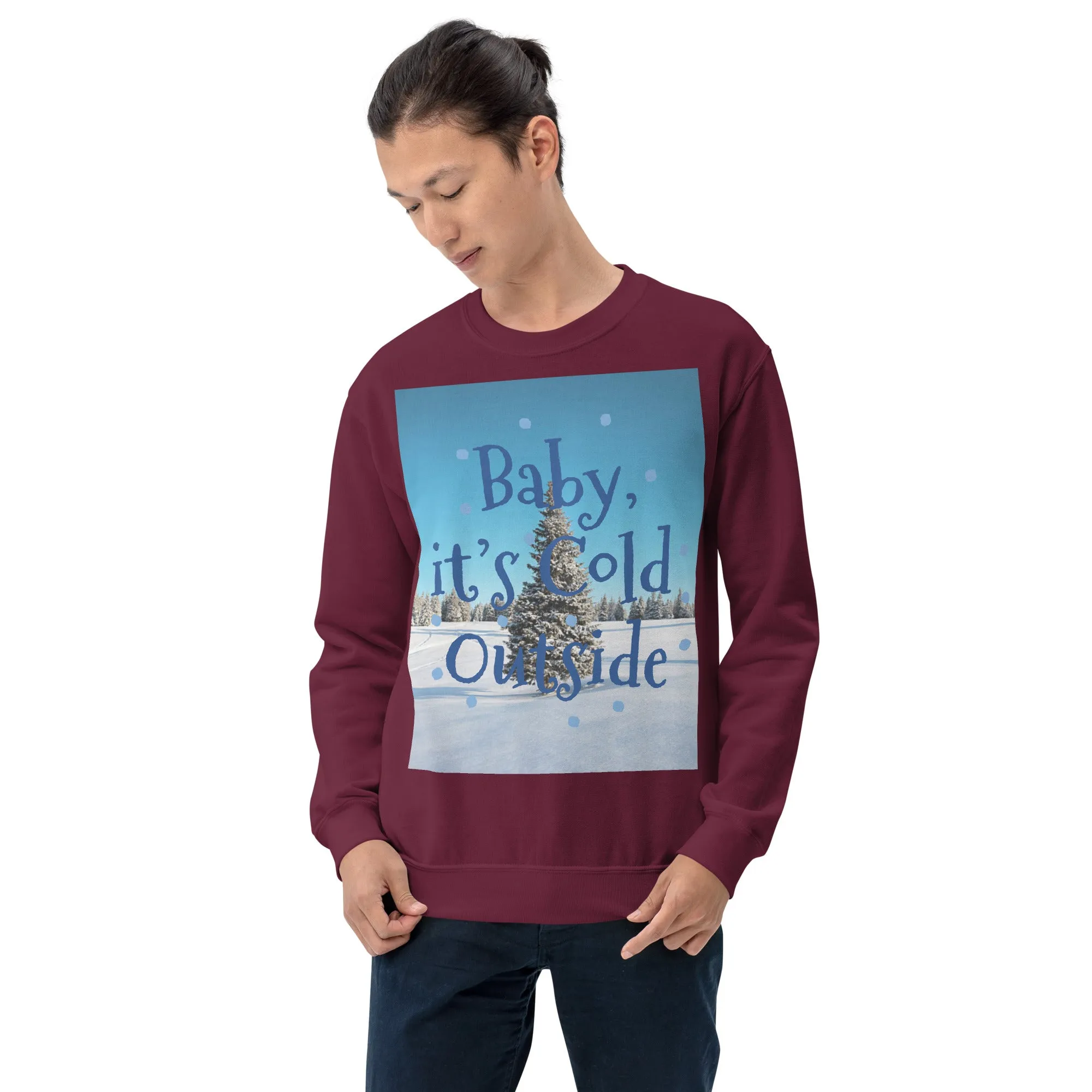 Baby It's Cold Outside Christmas Sweatshirt (Glamourange Christmas Sweatshirt Men)