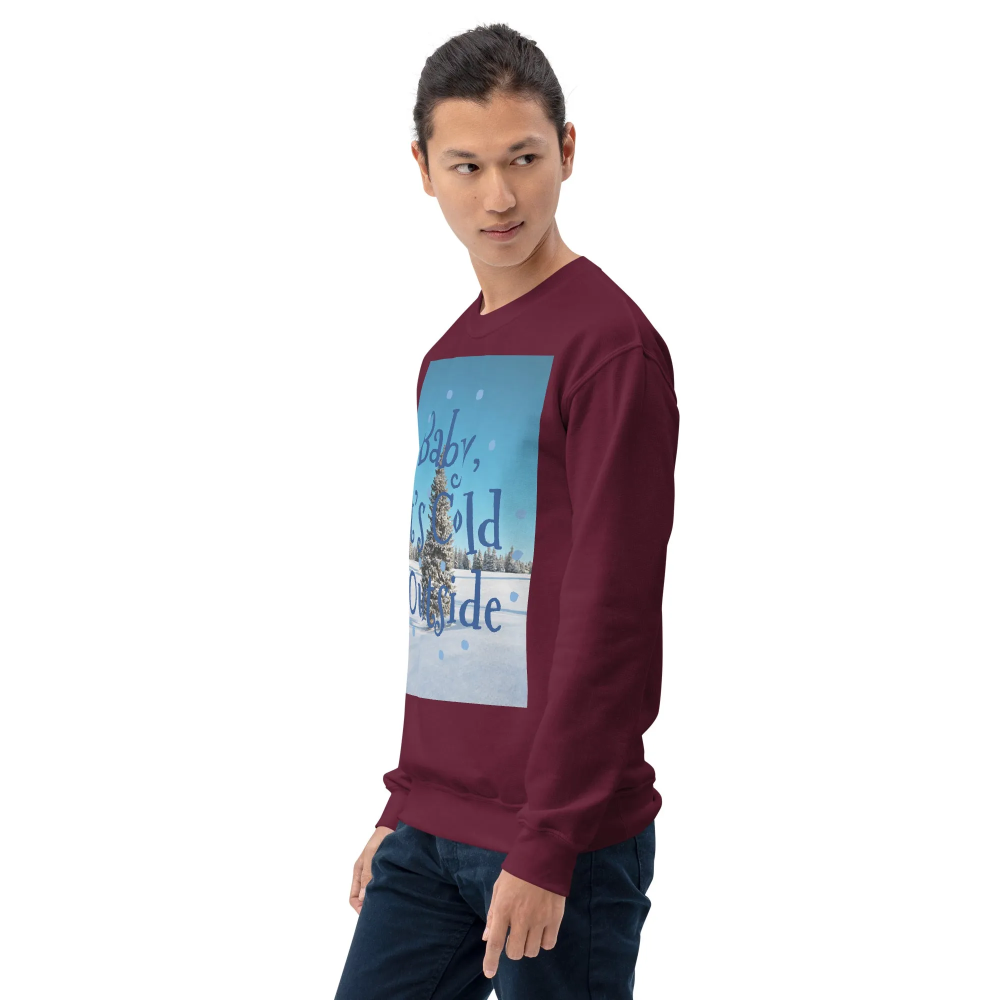 Baby It's Cold Outside Christmas Sweatshirt (Glamourange Christmas Sweatshirt Men)
