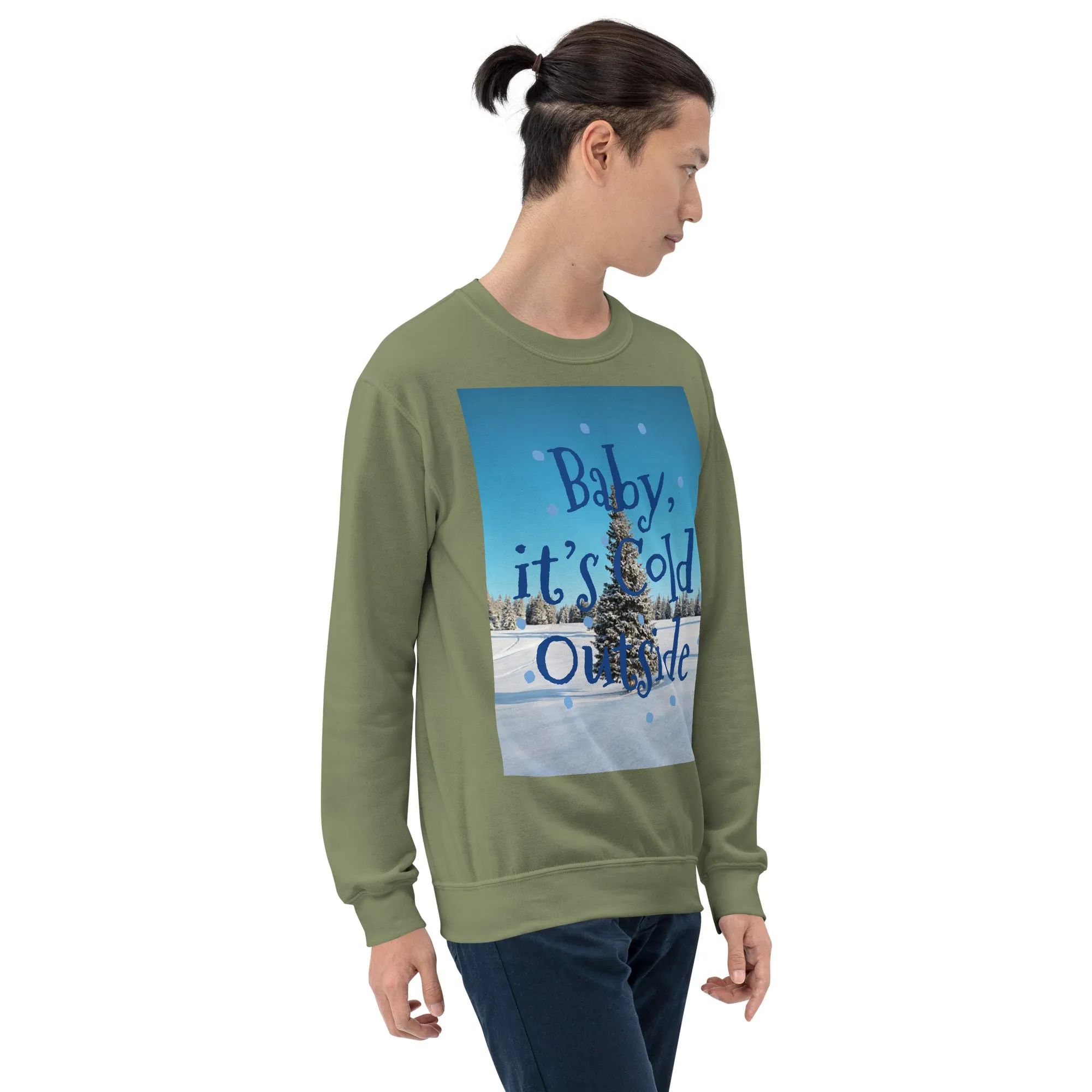 Baby It's Cold Outside Christmas Sweatshirt (Glamourange Christmas Sweatshirt Men)
