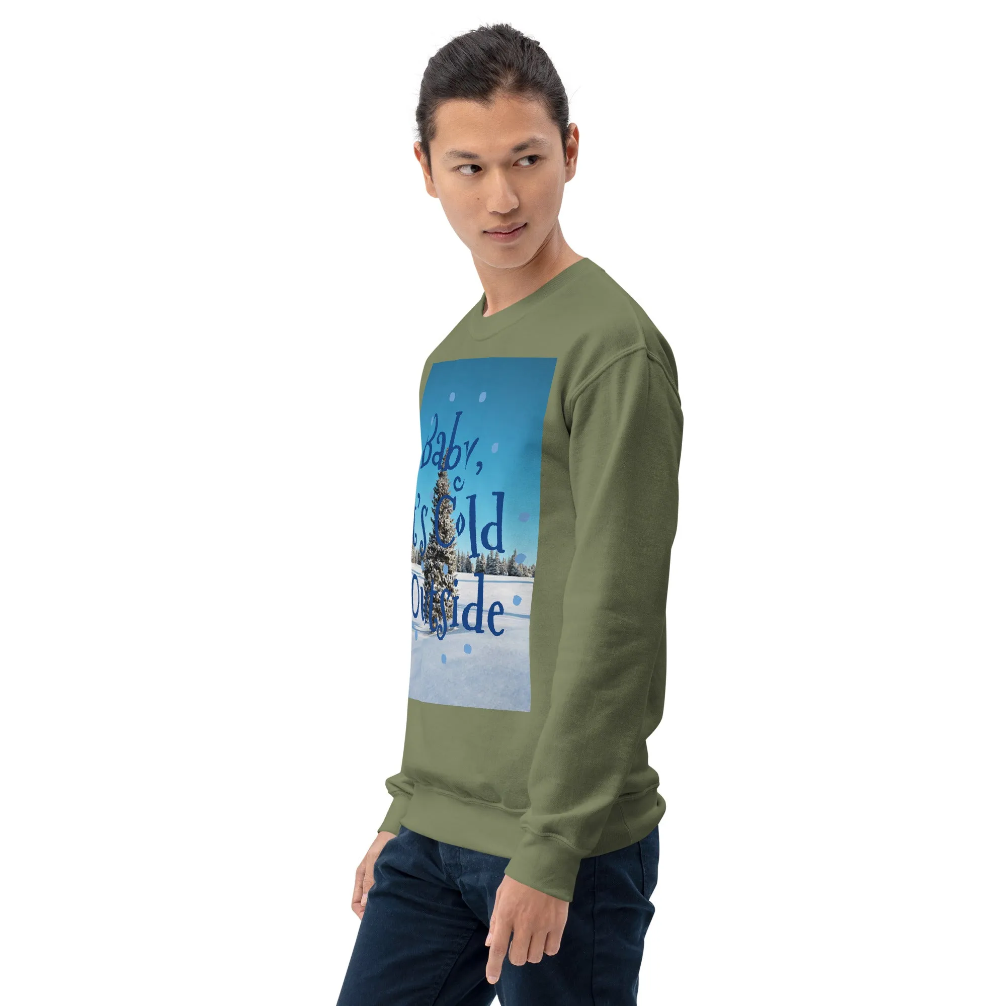 Baby It's Cold Outside Christmas Sweatshirt (Glamourange Christmas Sweatshirt Men)