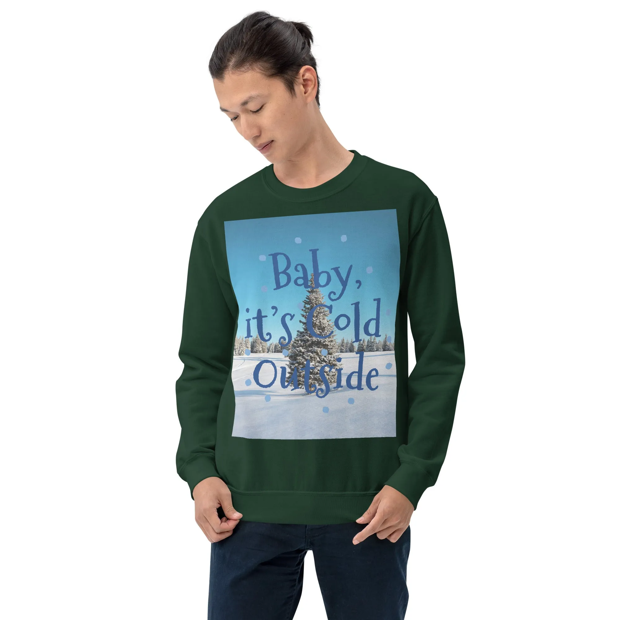Baby It's Cold Outside Christmas Sweatshirt (Glamourange Christmas Sweatshirt Men)