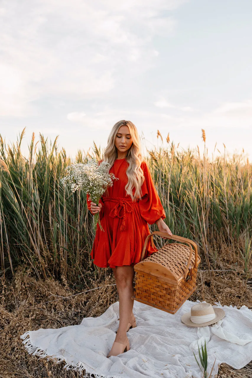 Becca Orange Babydoll Dress