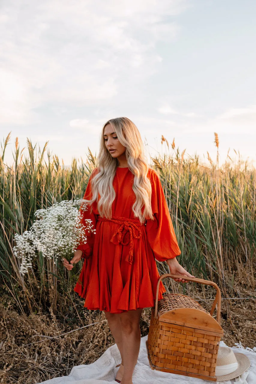 Becca Orange Babydoll Dress