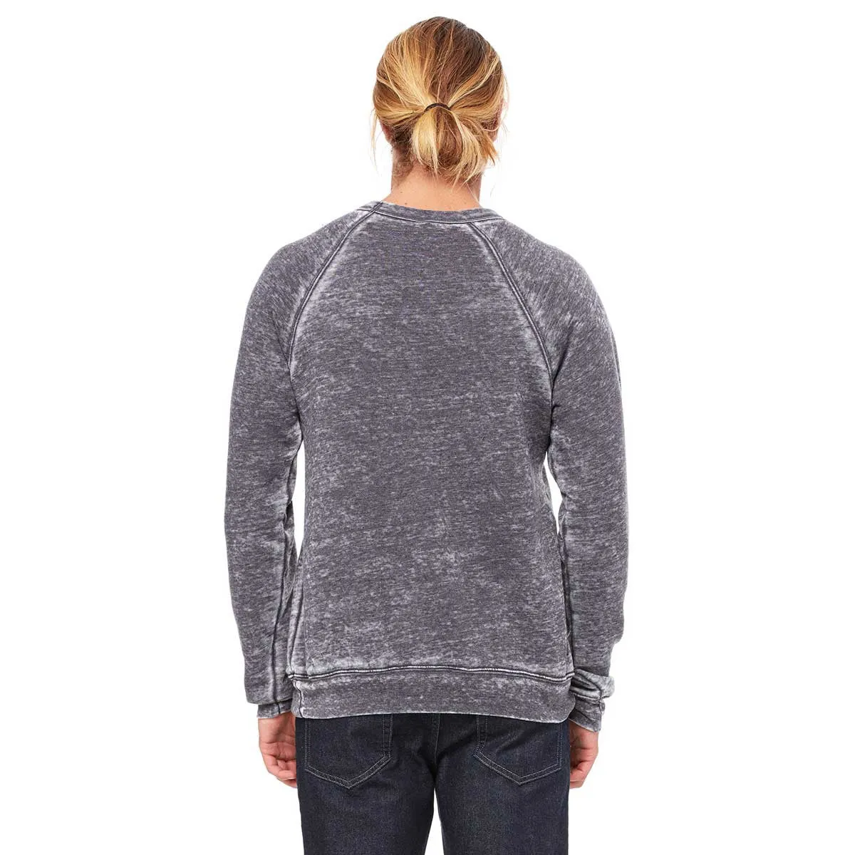 Bella   Canvas Unisex Grey Acid Sponge Fleece Crew Neck Sweatshirt