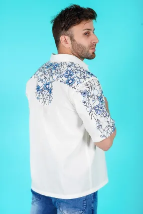 Benjamin Men's Embroidered Shirt (Drop Shoulder)