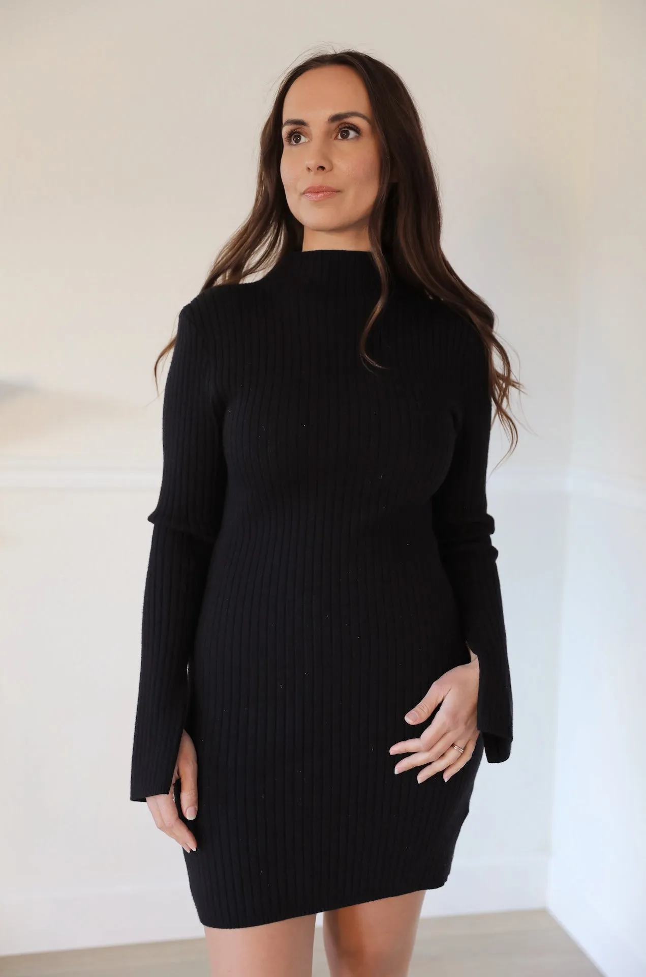 Bodycon Black Sweater Dress