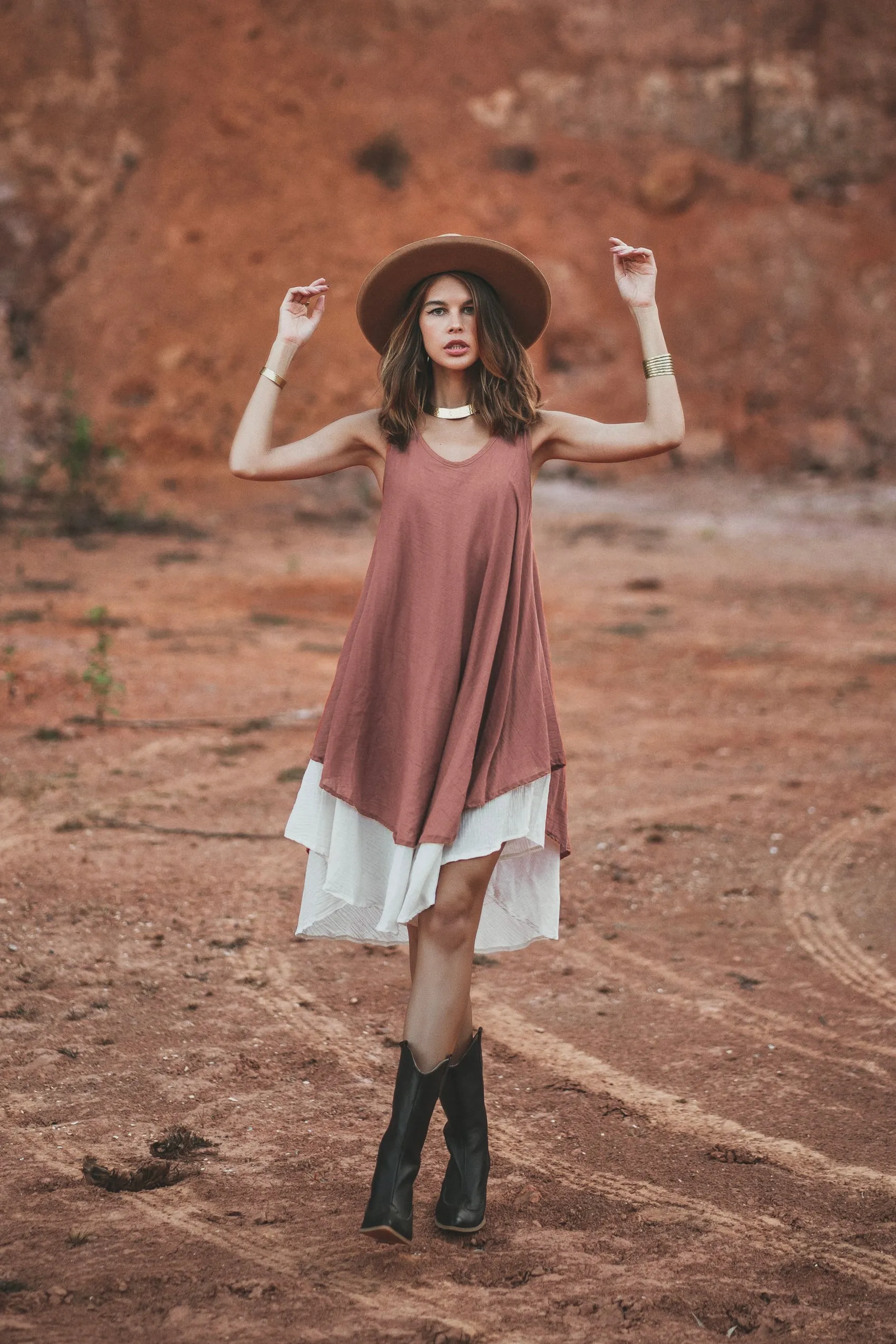 Boho Dress Momoko Sandstone
