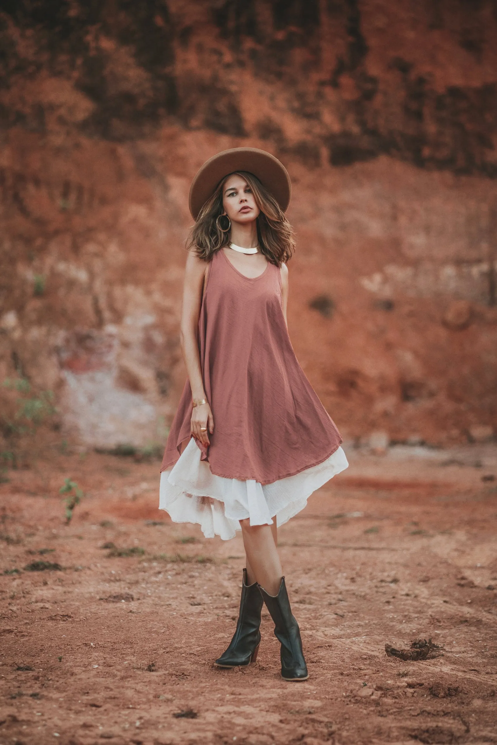 Boho Dress Momoko Sandstone