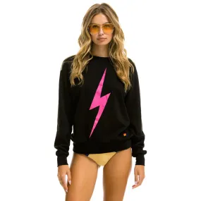 Bolt Crew Sweatshirt Black/ Neon Pink