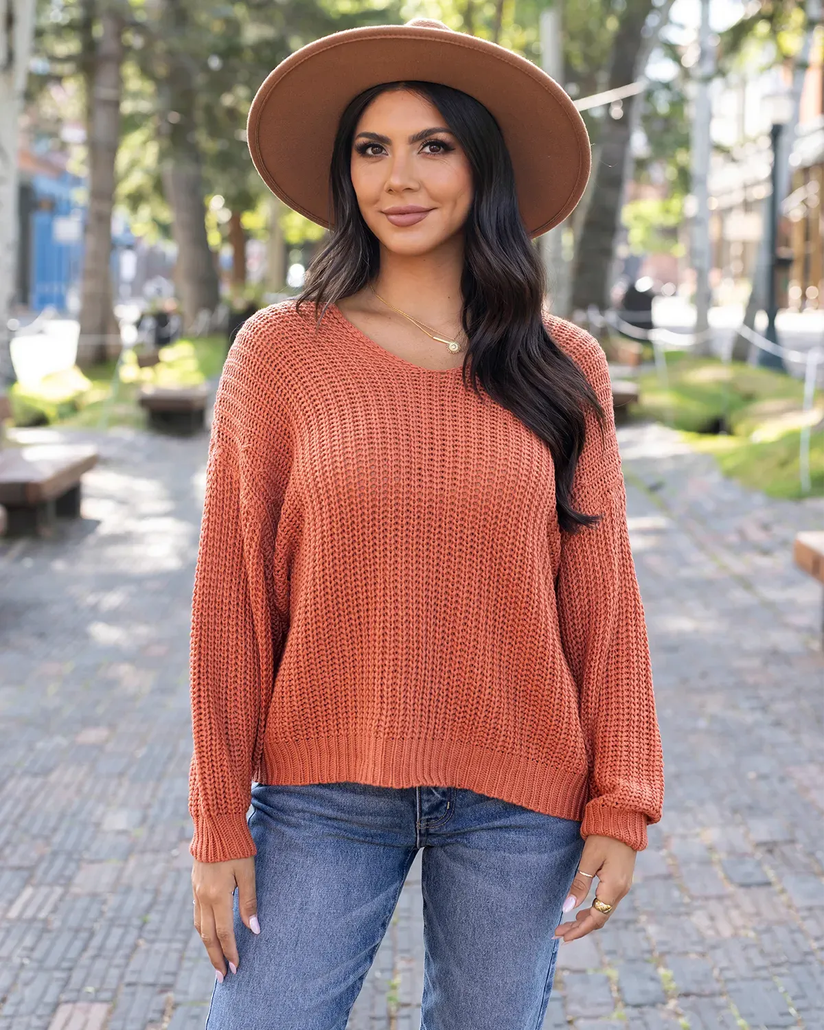 Boyfriend Slouchy Ginger Spice Knit Sweater