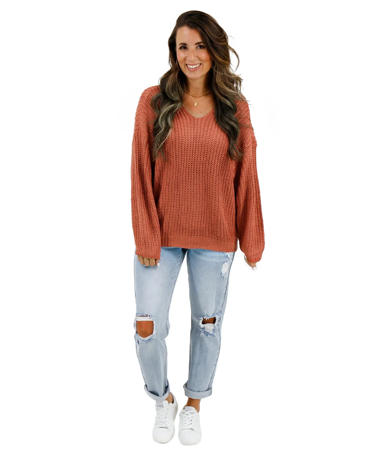Boyfriend Slouchy Ginger Spice Knit Sweater