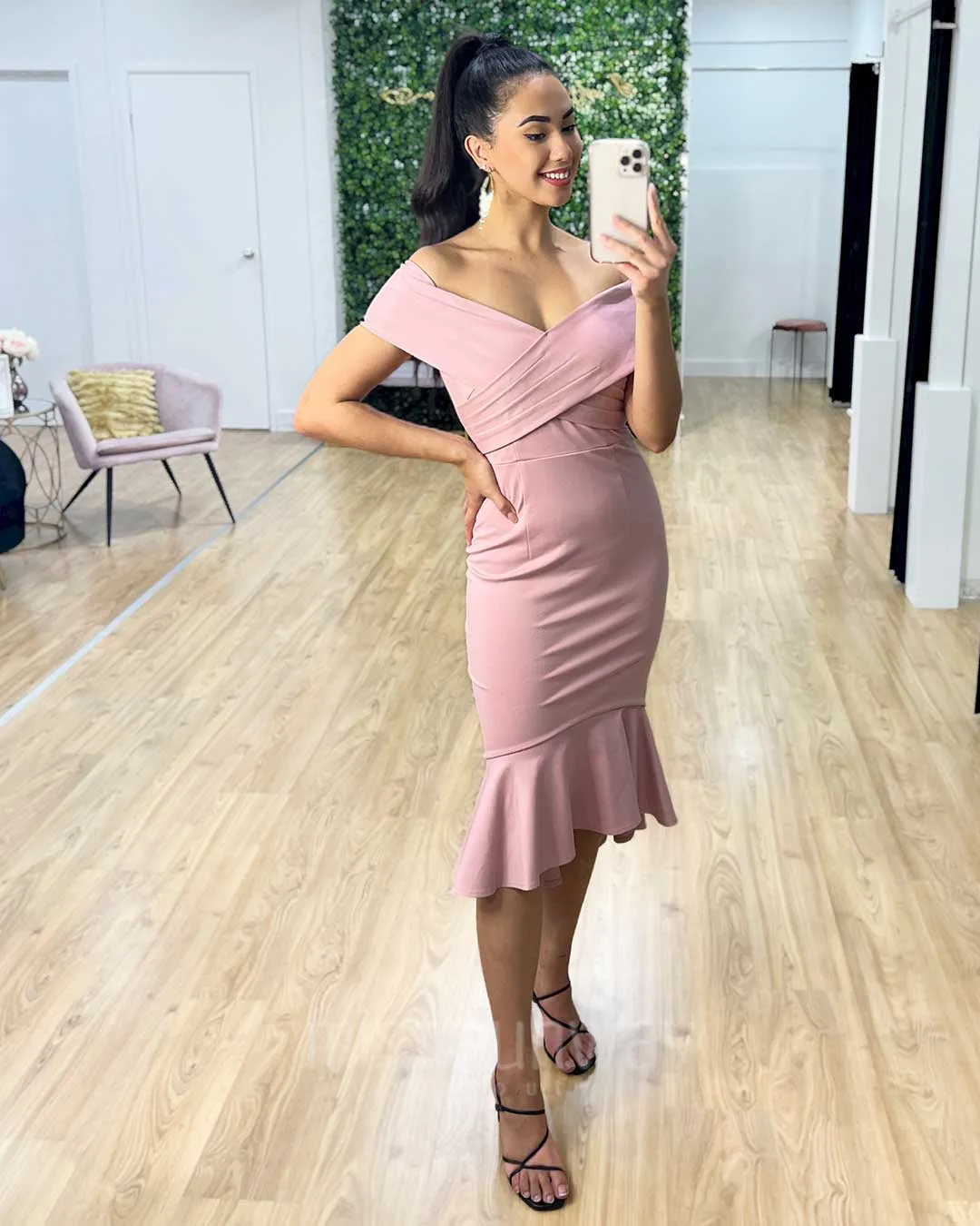 Brienne Midi Dress - Dusty Pink