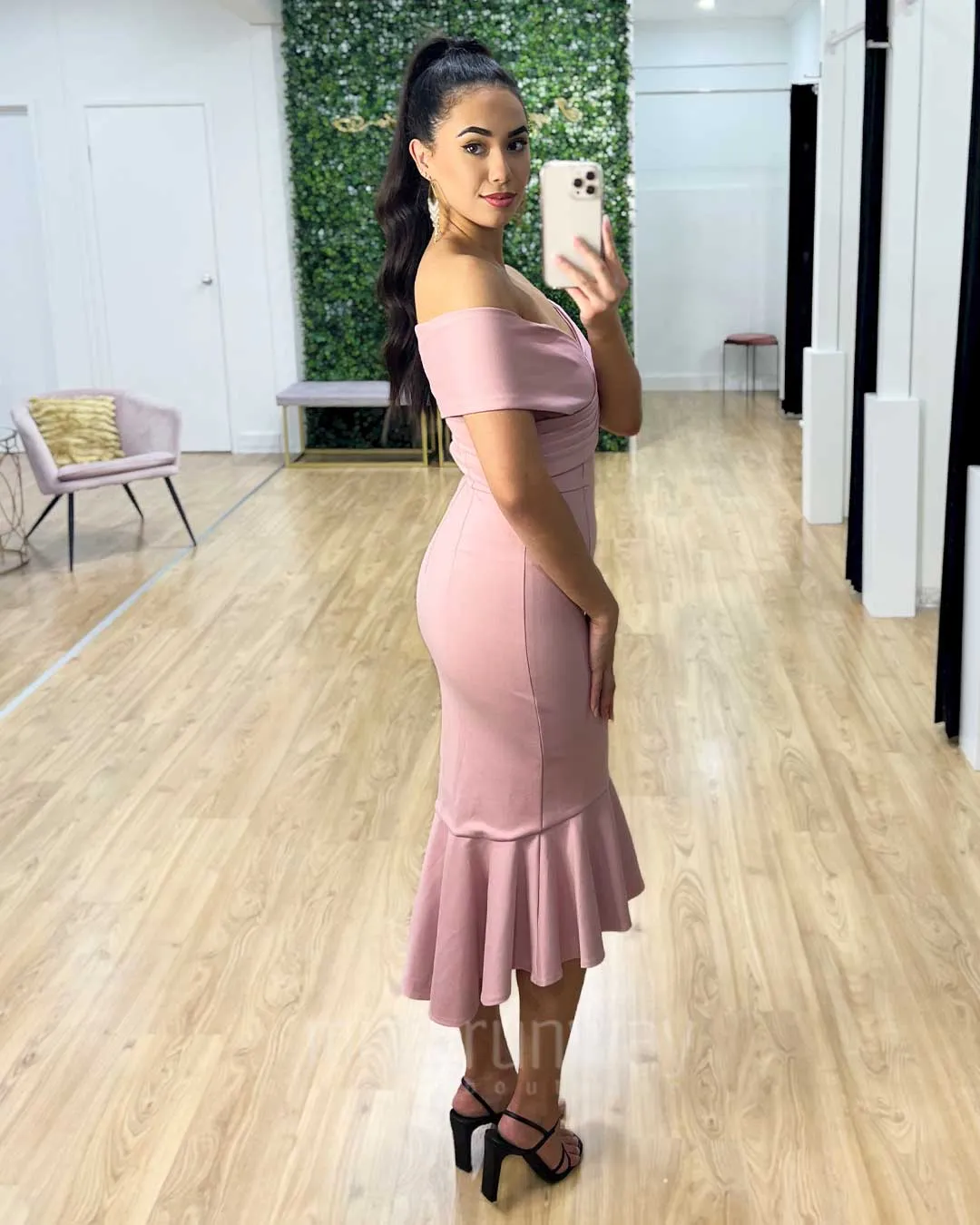 Brienne Midi Dress - Dusty Pink