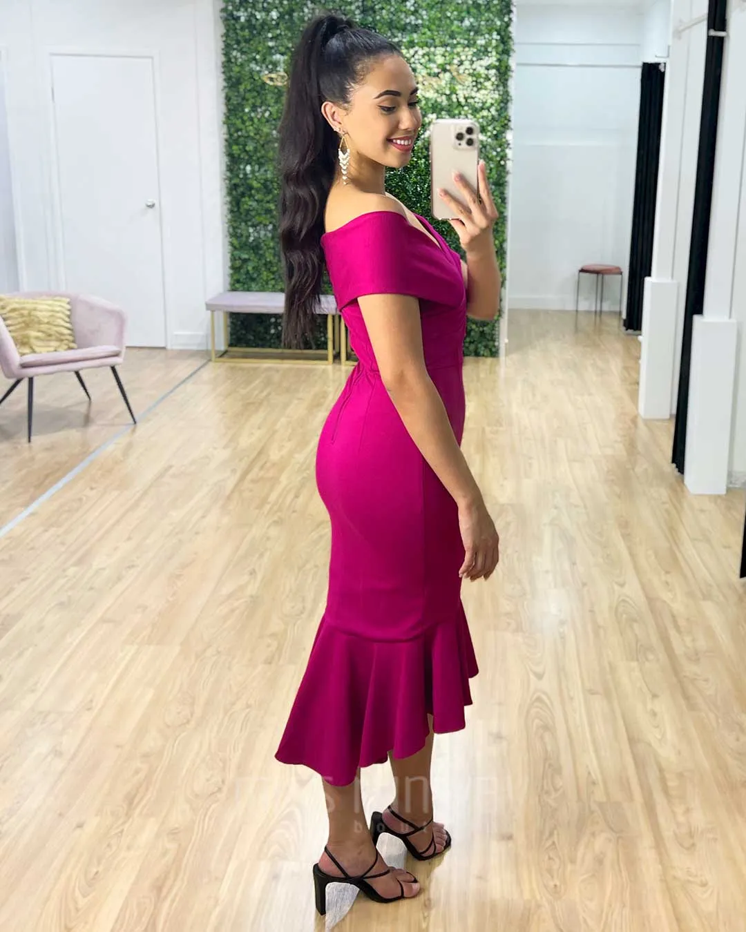 Brienne Midi Dress - Fuchsia