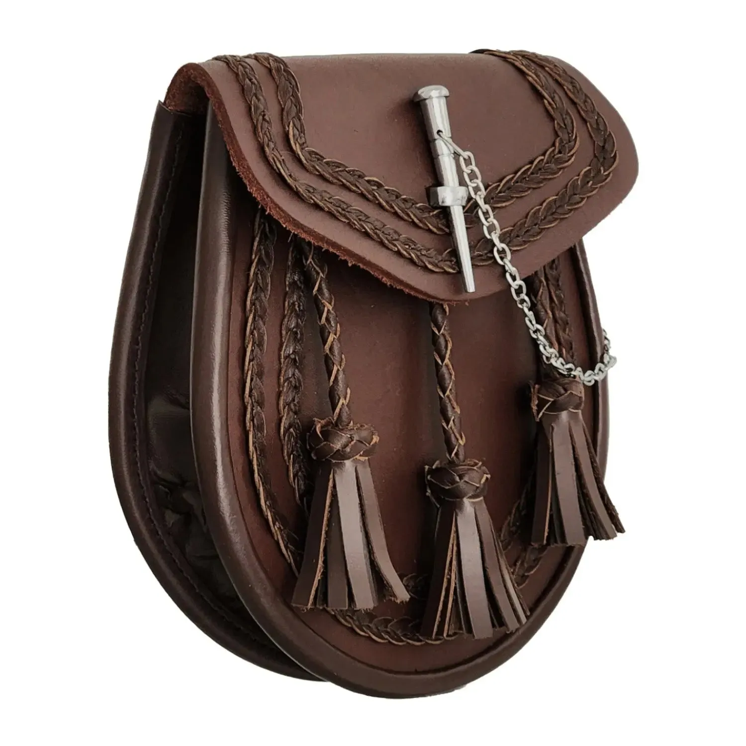 Brown Leather Pin Lock Sporran