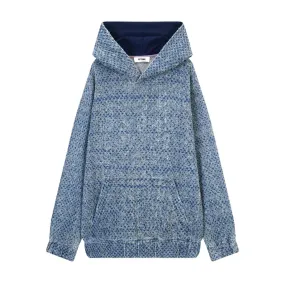 Brushed Denim Pullover Hoodie