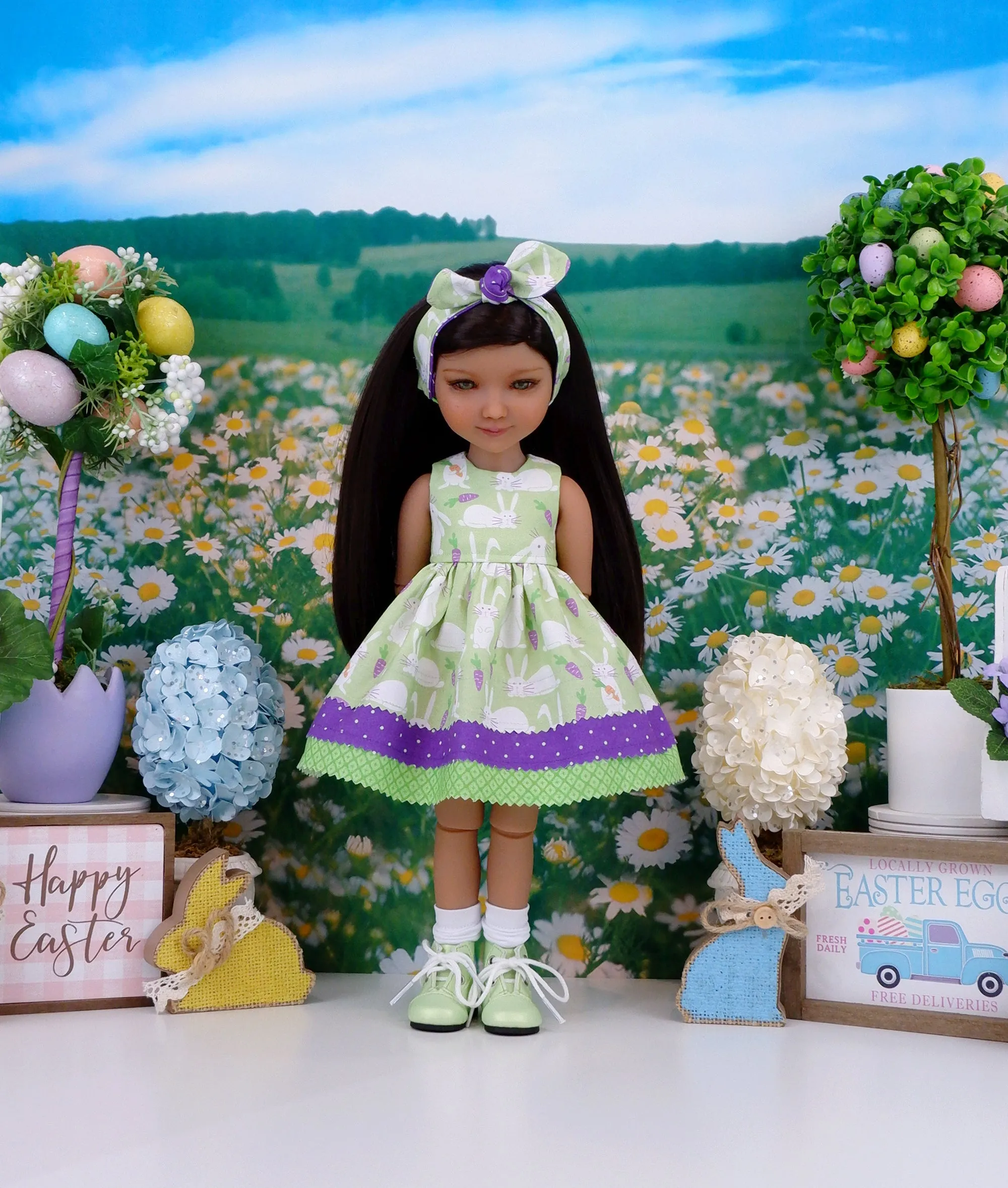 Bunny Greens - dress with boots for Ruby Red Fashion Friends doll
