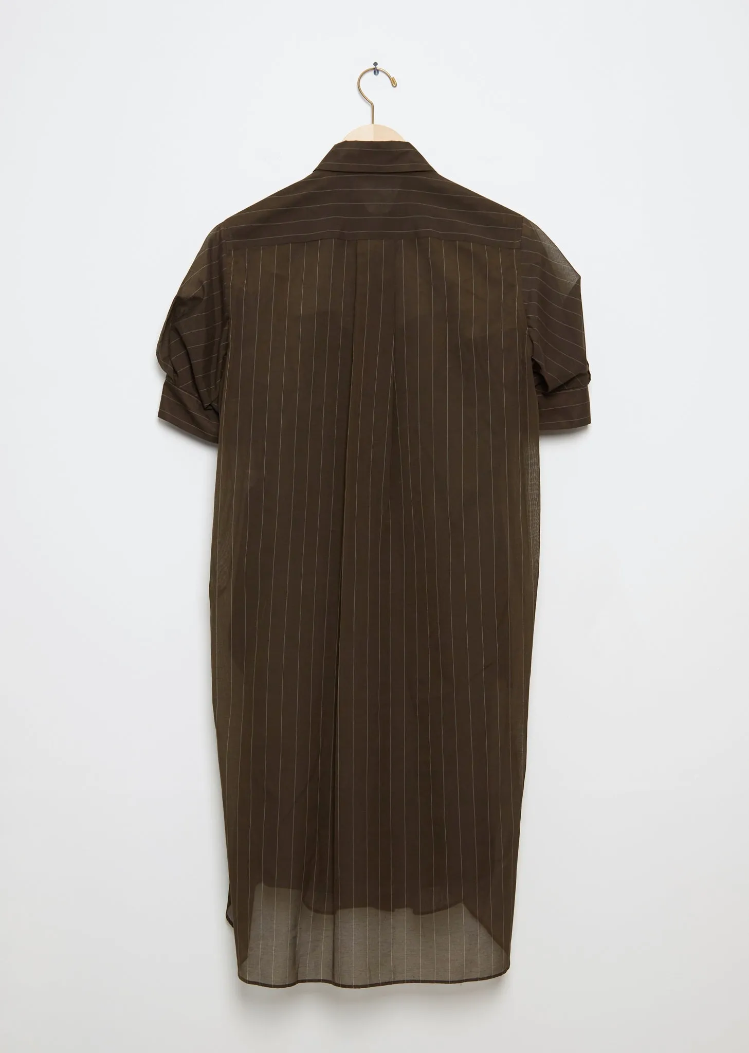 Chalk Stripe Cotton Blend Shirt Dress