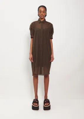 Chalk Stripe Cotton Blend Shirt Dress