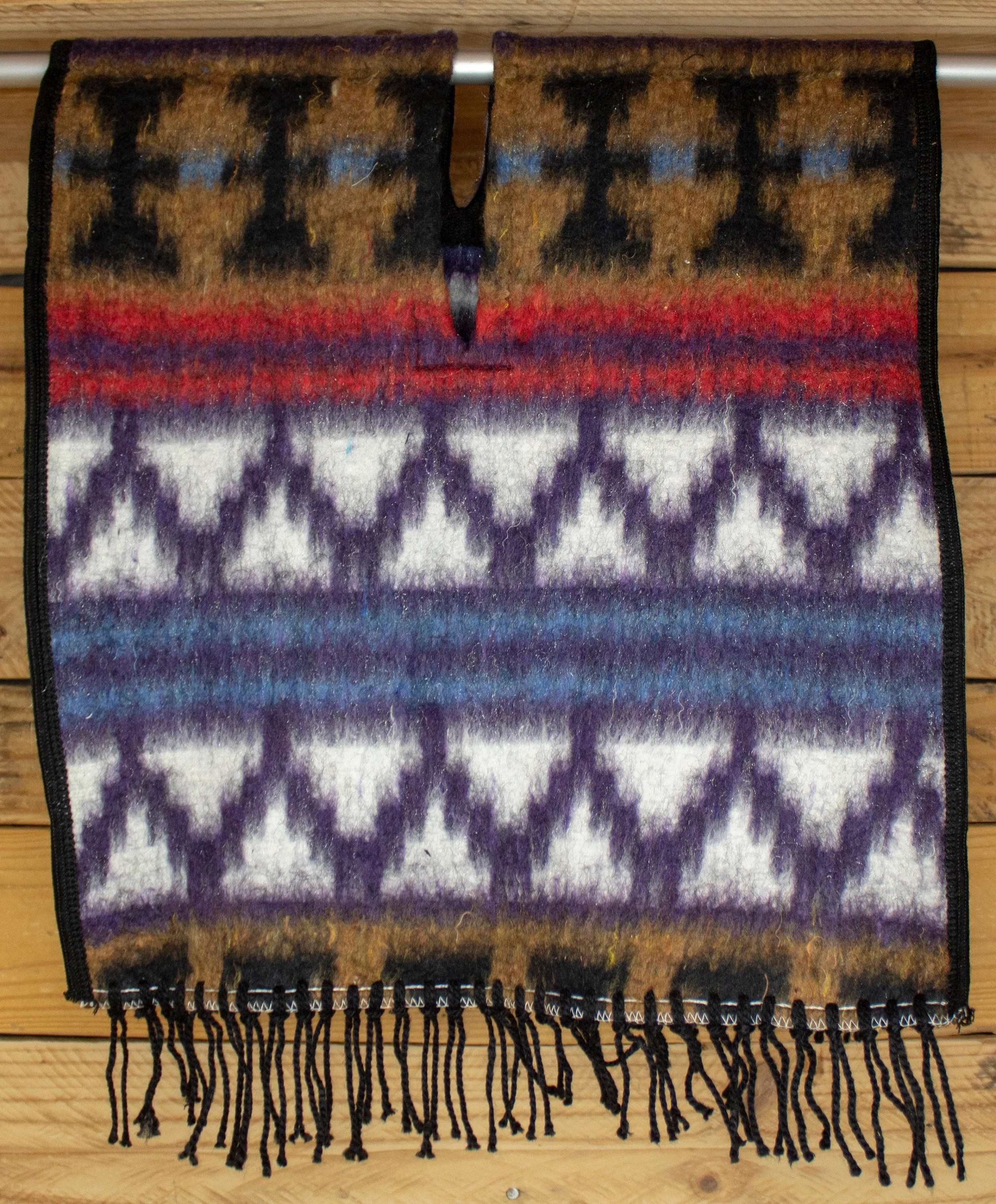 CHILDRENS WALKER TODDLER  kids sized 2 sided reversible Mexican Poncho rebozo gaban