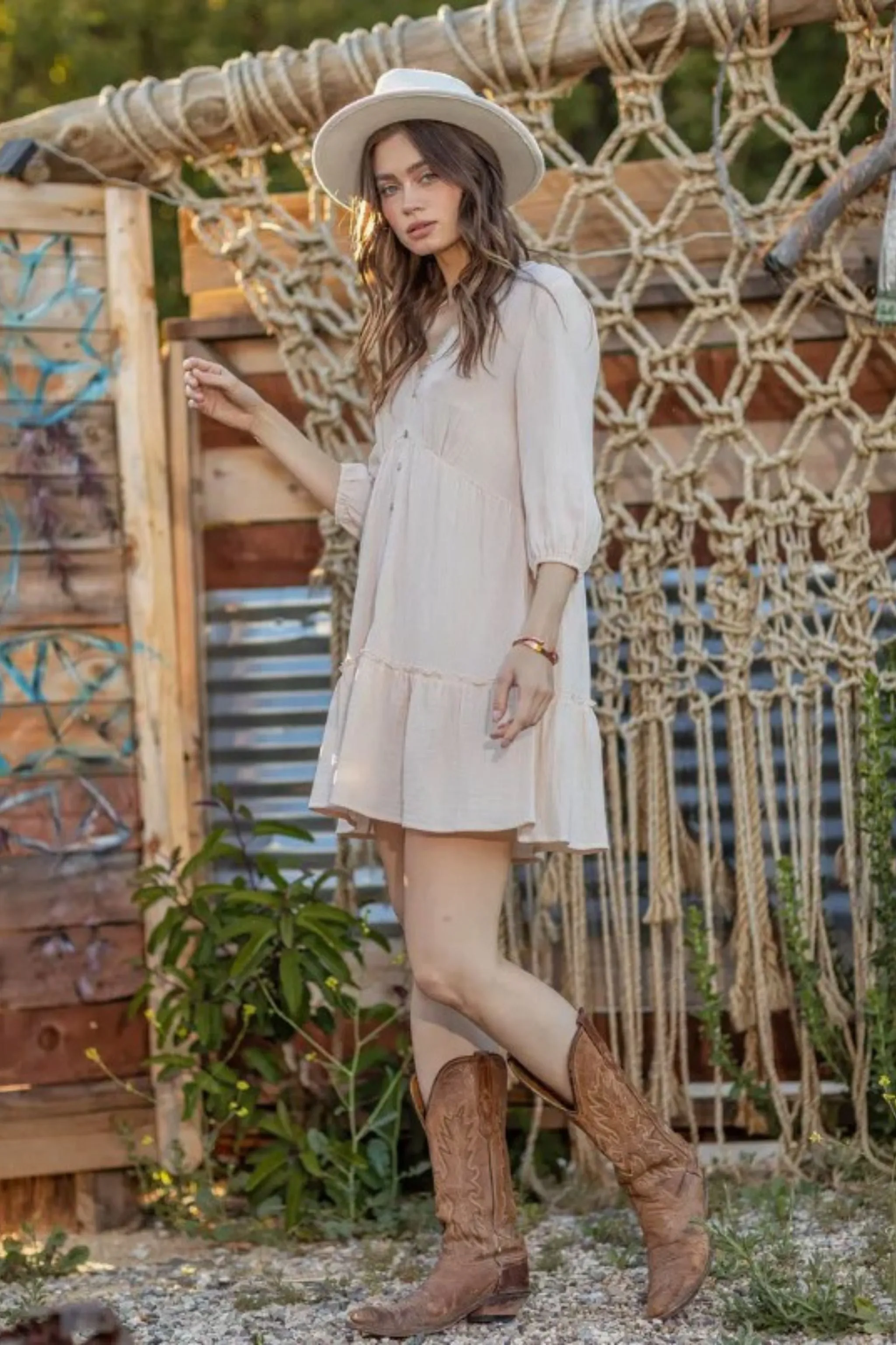 Cotton Babydoll Mini Dress