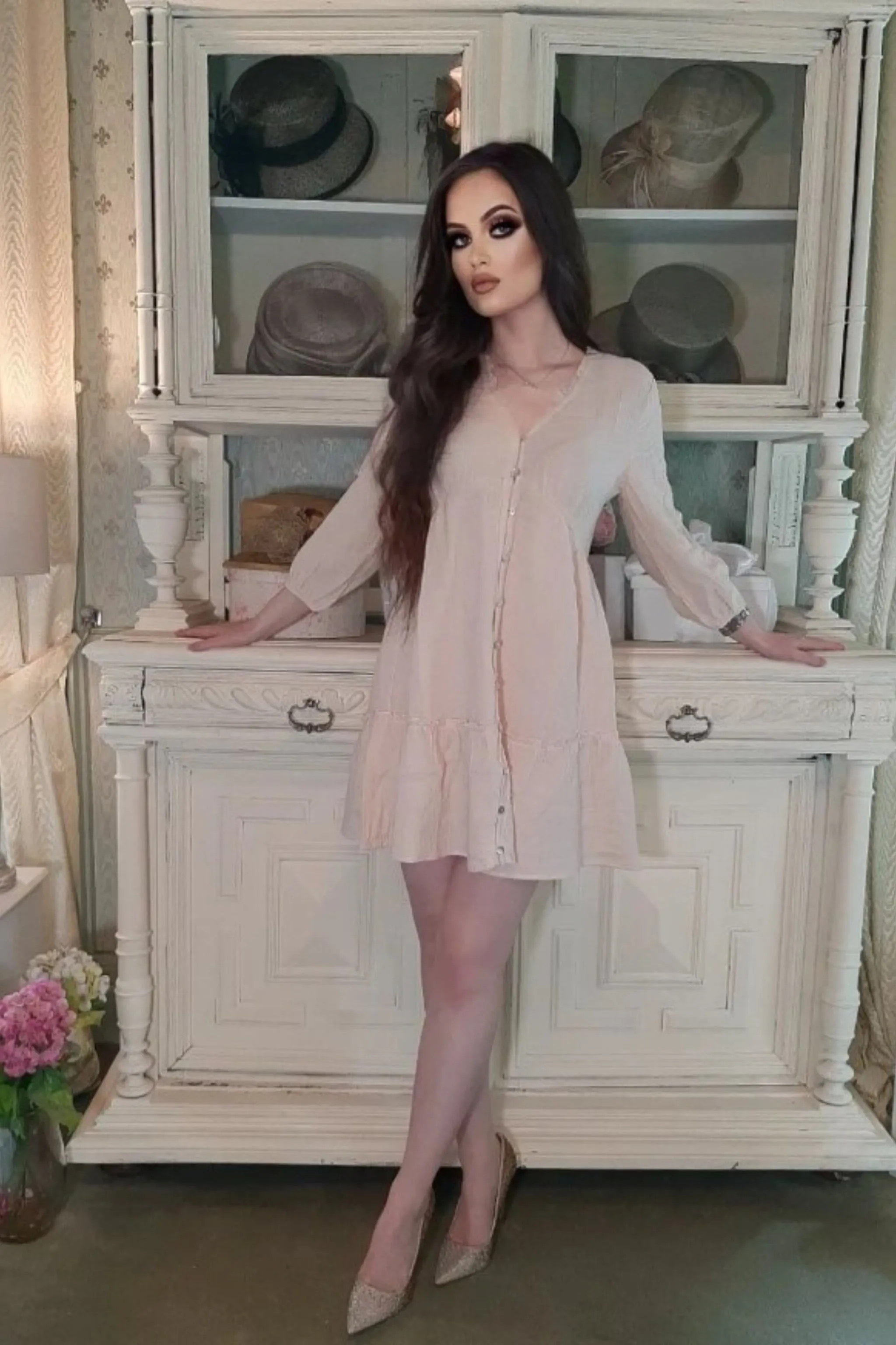 Cotton Babydoll Mini Dress