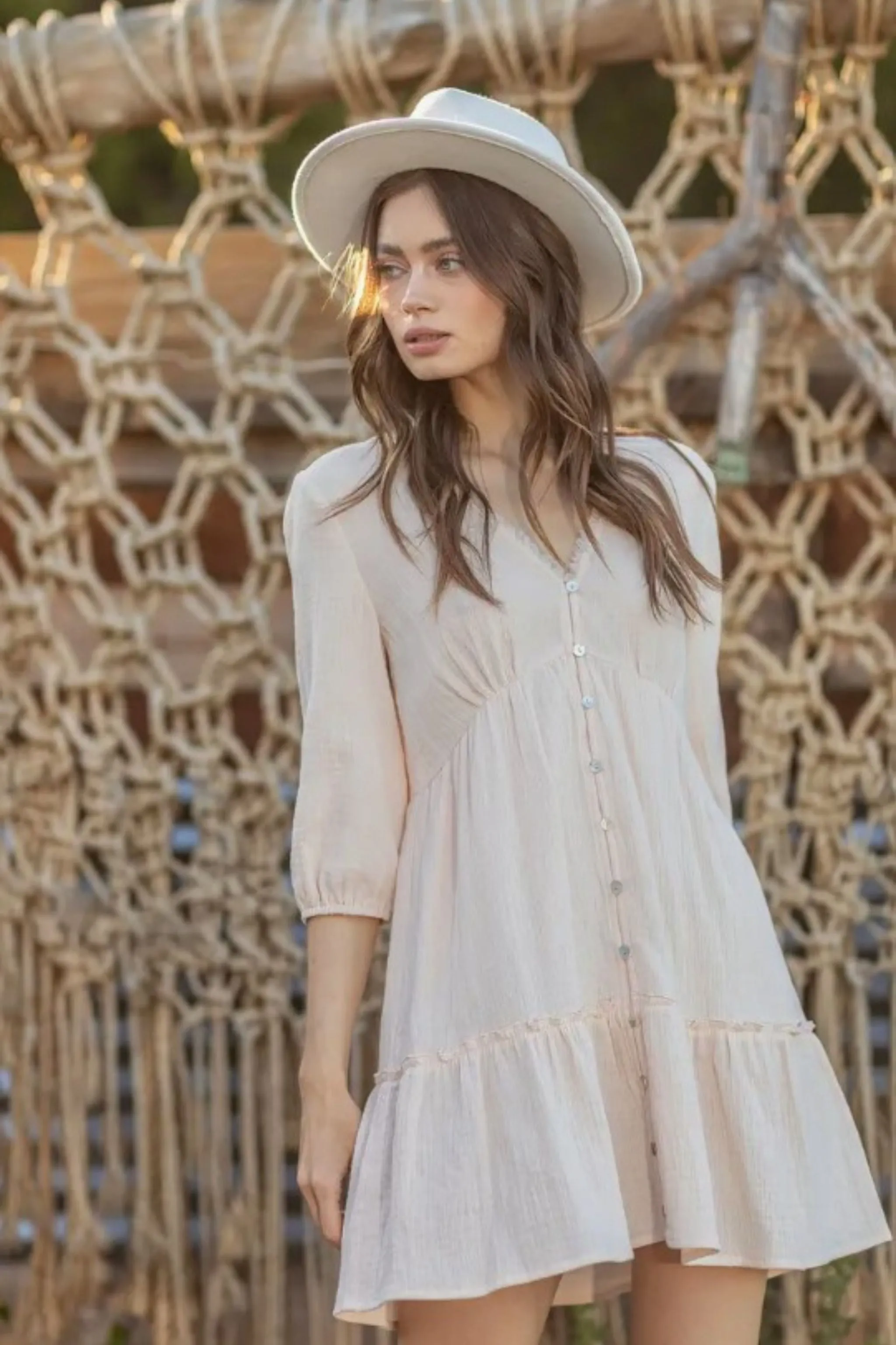 Cotton Babydoll Mini Dress
