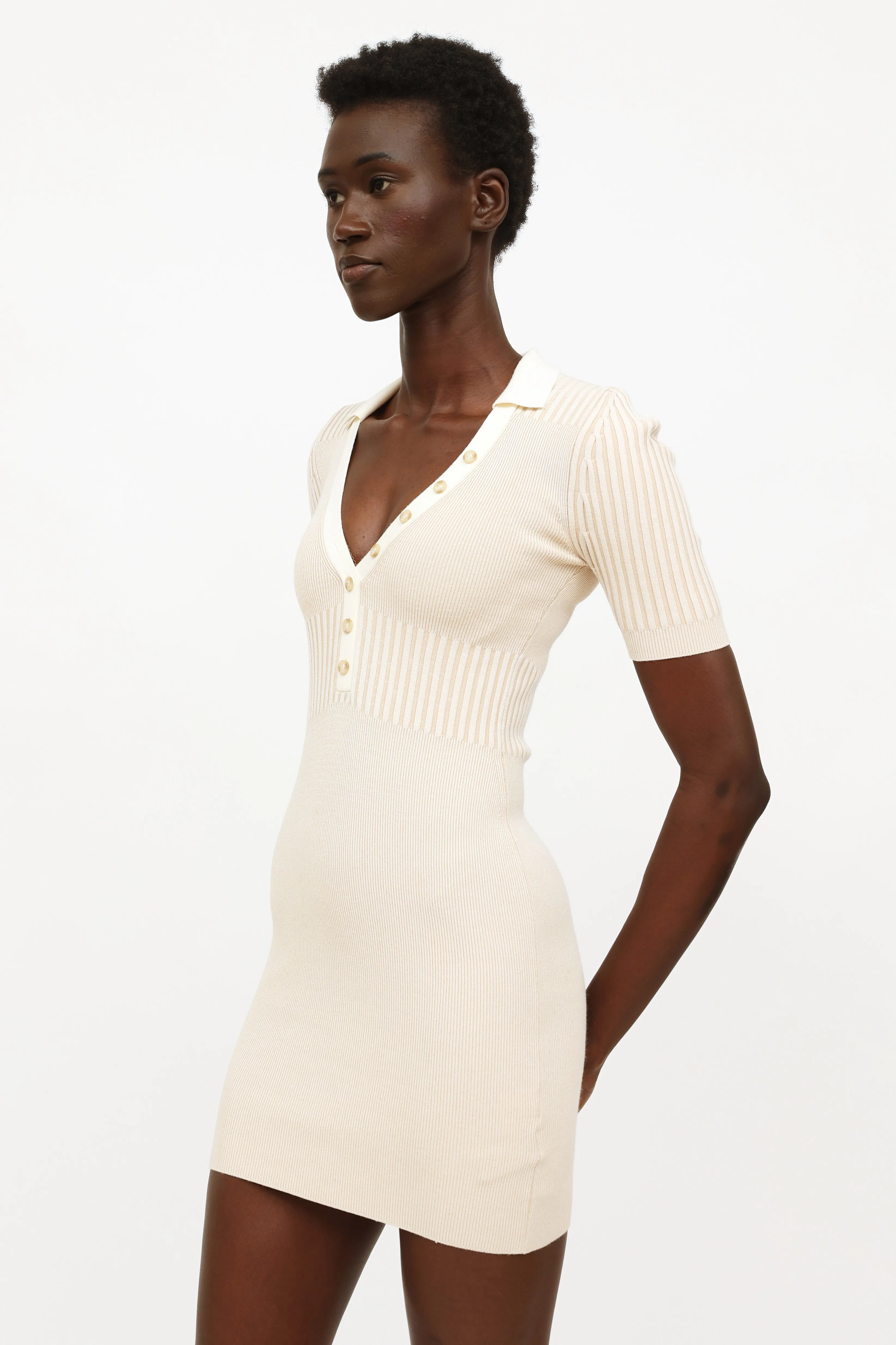 Cream Knitted Dress