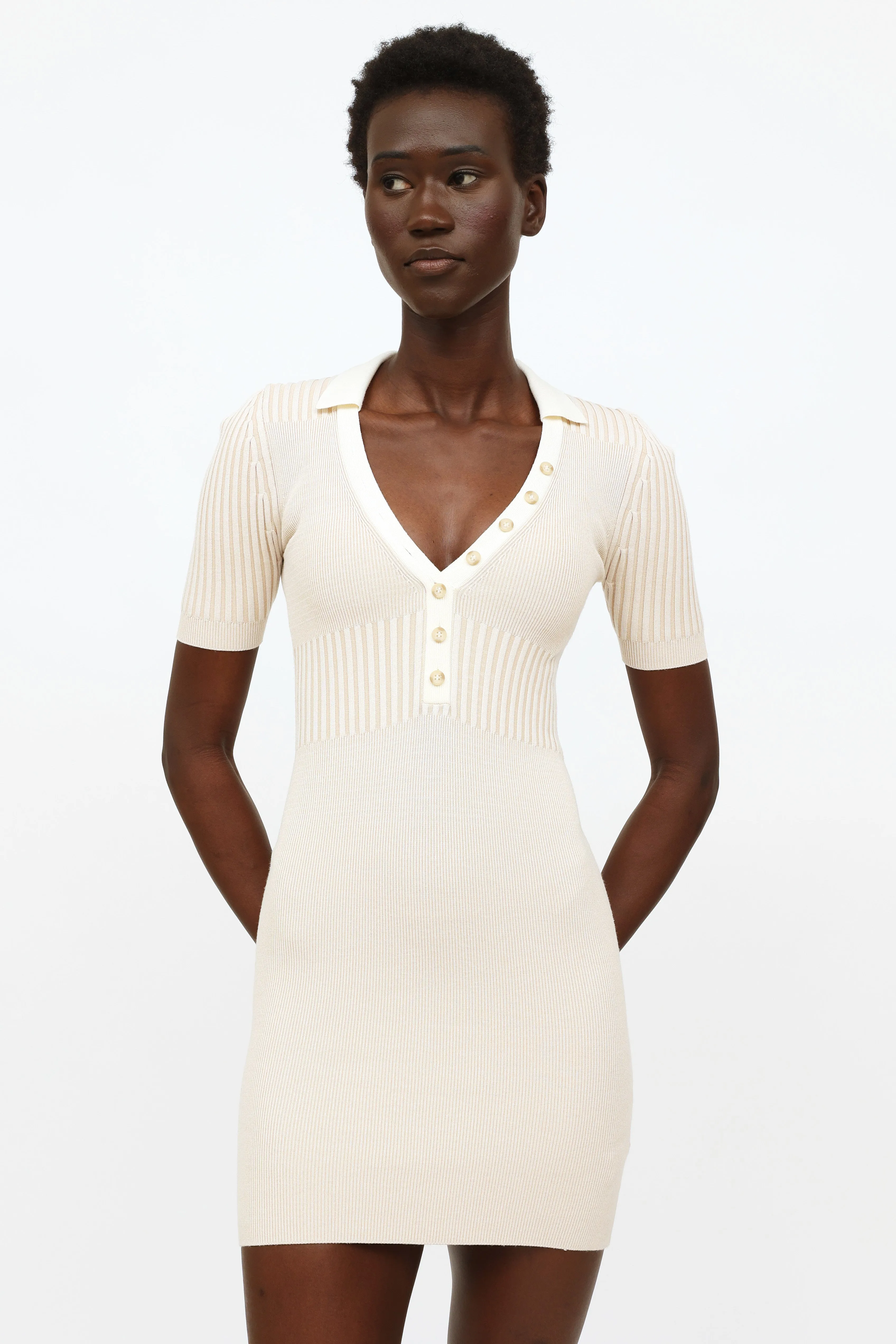 Cream Knitted Dress