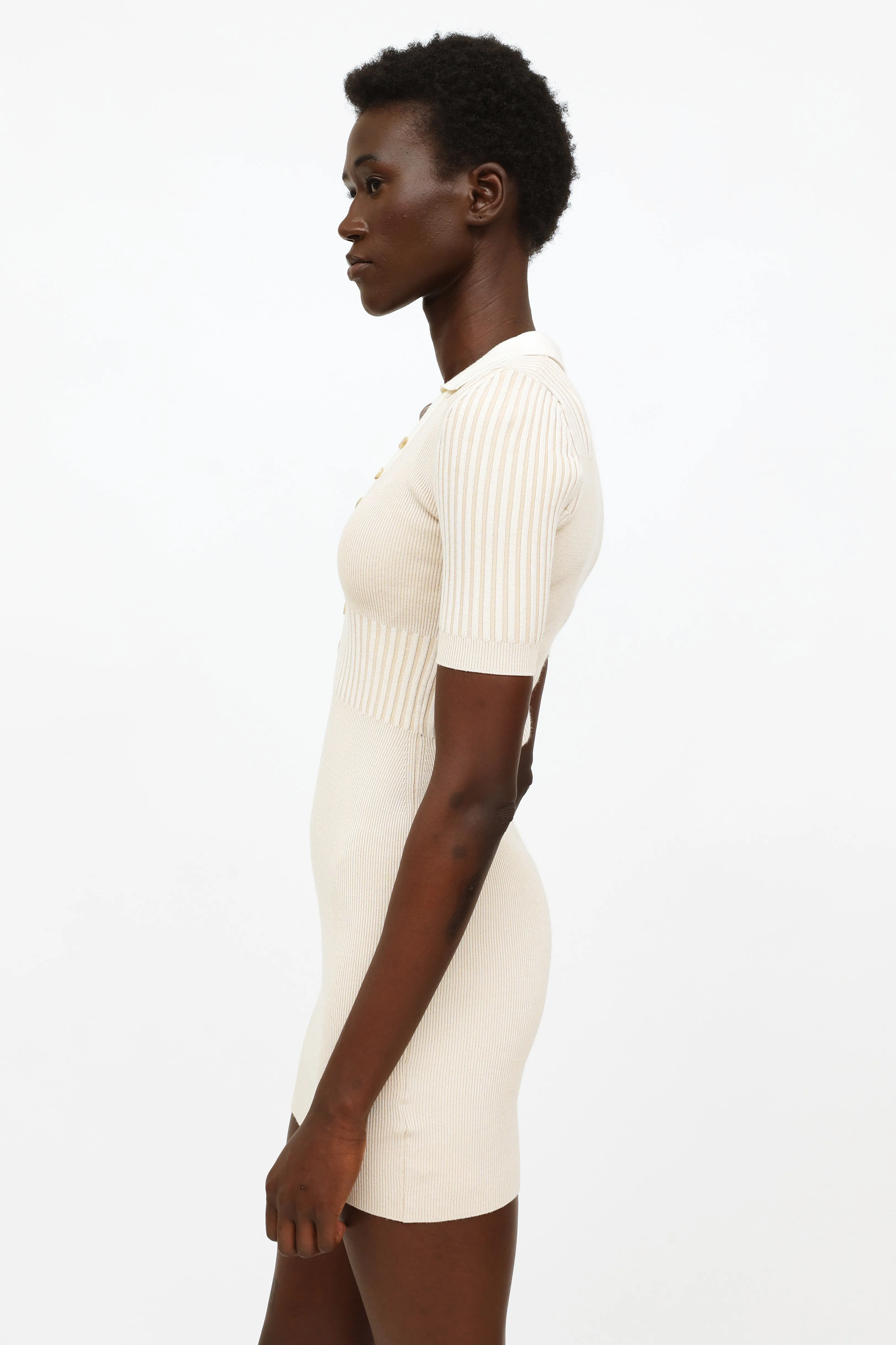 Cream Knitted Dress