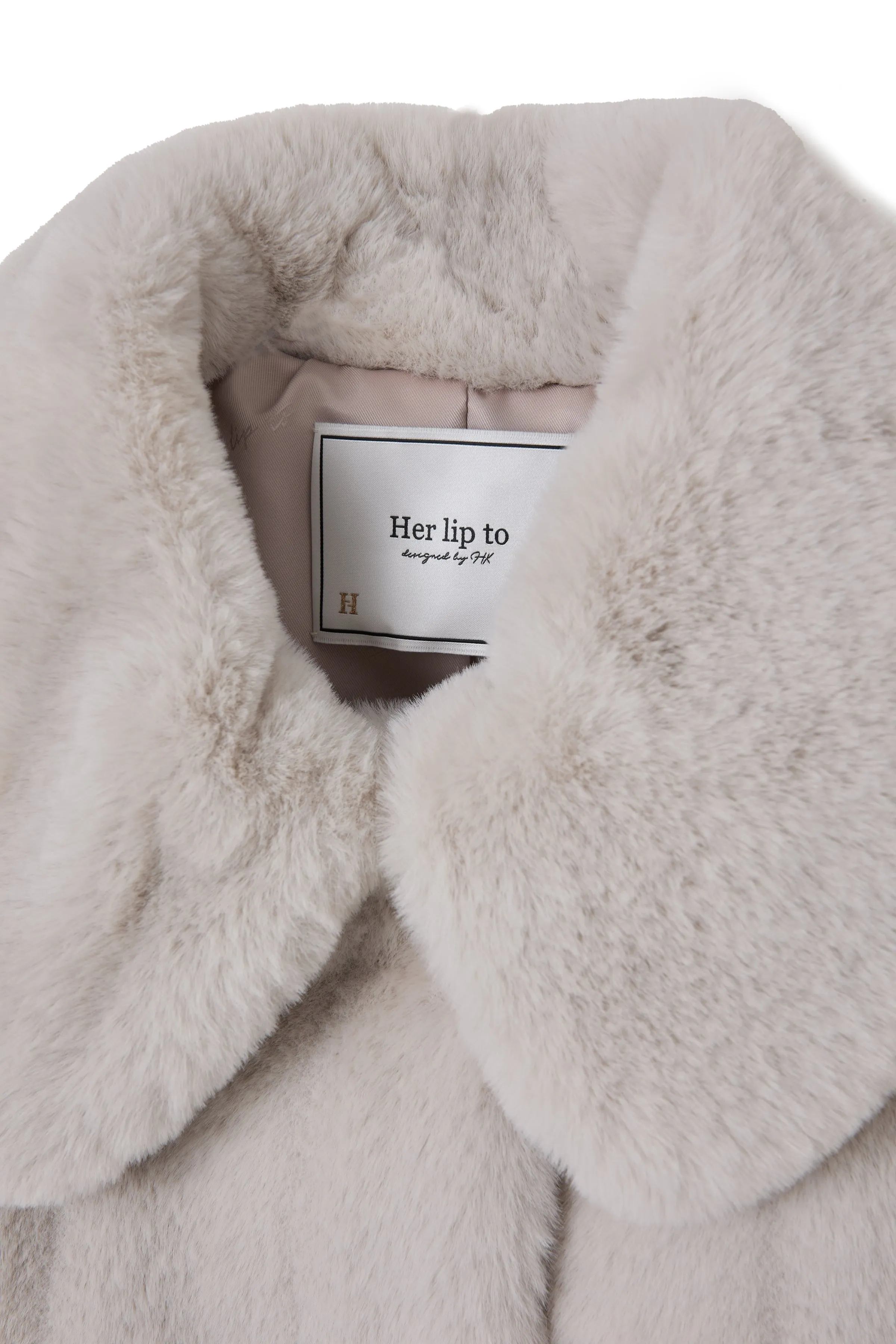 【cream / tea rose / rich brown】Winter Love Faux Fur Coat