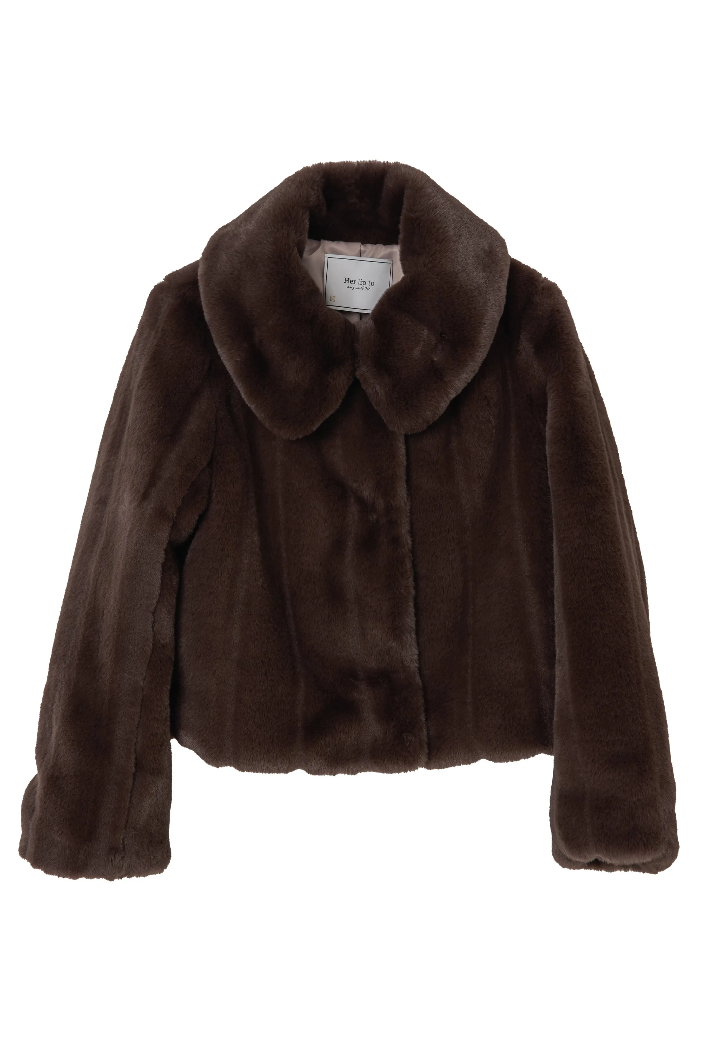 【cream / tea rose / rich brown】Winter Love Faux Fur Coat