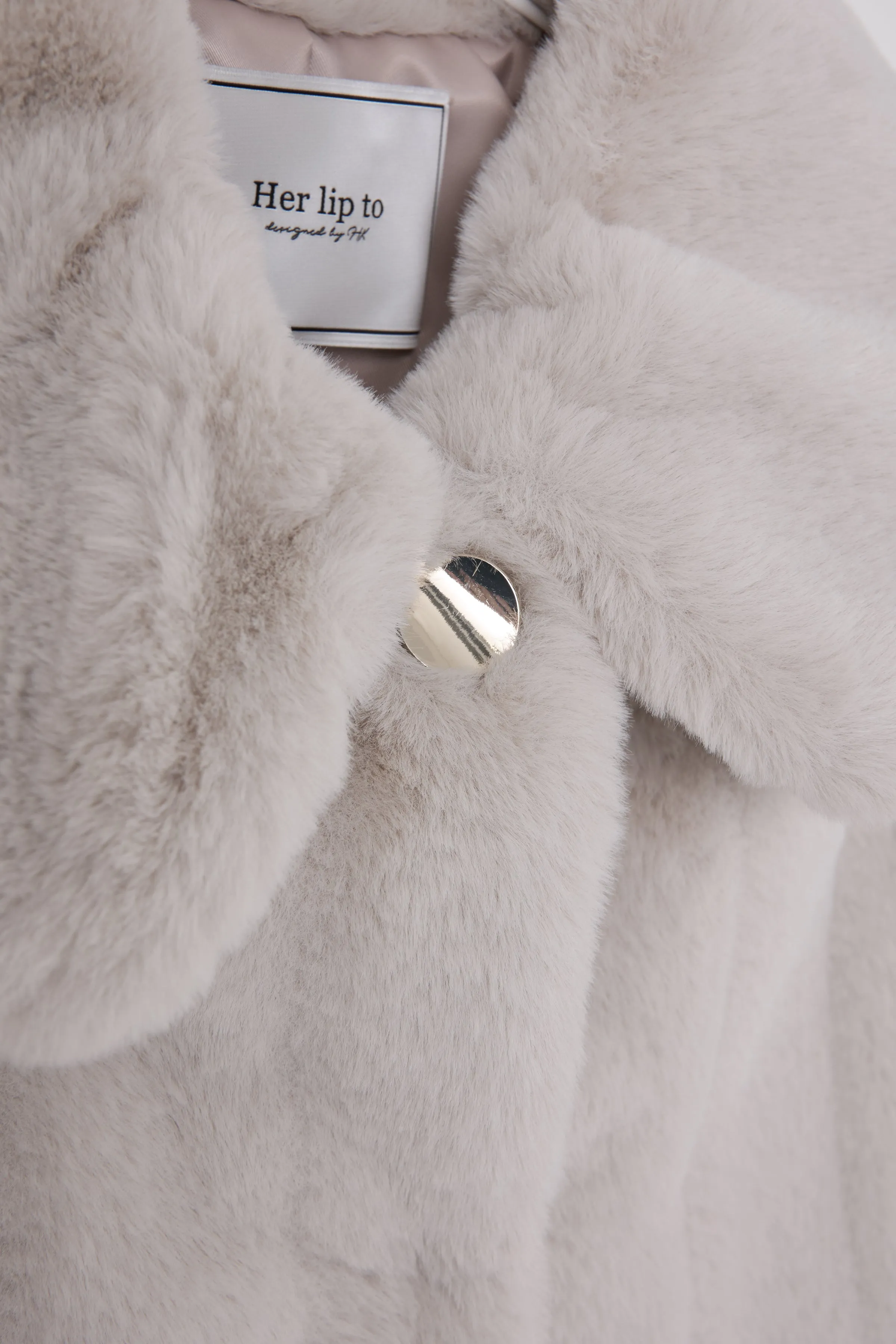 【cream / tea rose / rich brown】Winter Love Faux Fur Coat