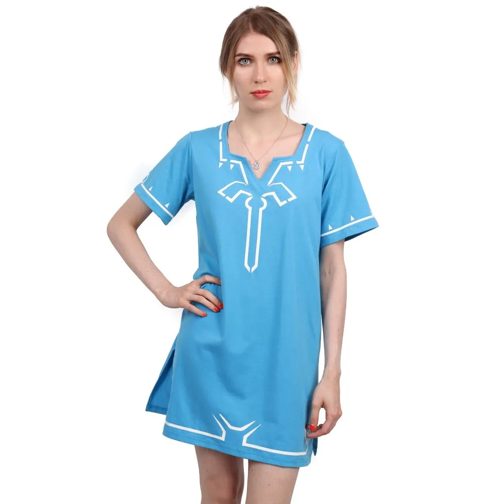 DAZCOS Loose Fit Champion's Tunic Game Inspired Blue Nightgowns for Girls