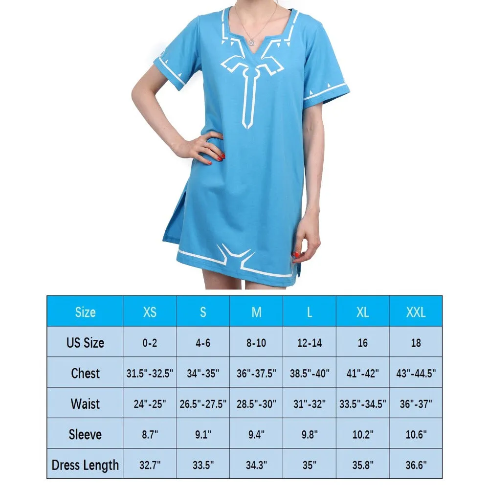 DAZCOS Loose Fit Champion's Tunic Game Inspired Blue Nightgowns for Girls