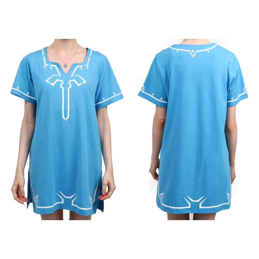 DAZCOS Loose Fit Champion's Tunic Game Inspired Blue Nightgowns for Girls