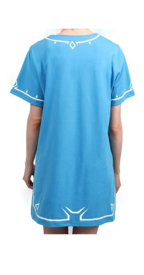 DAZCOS Loose Fit Champion's Tunic Game Inspired Blue Nightgowns for Girls