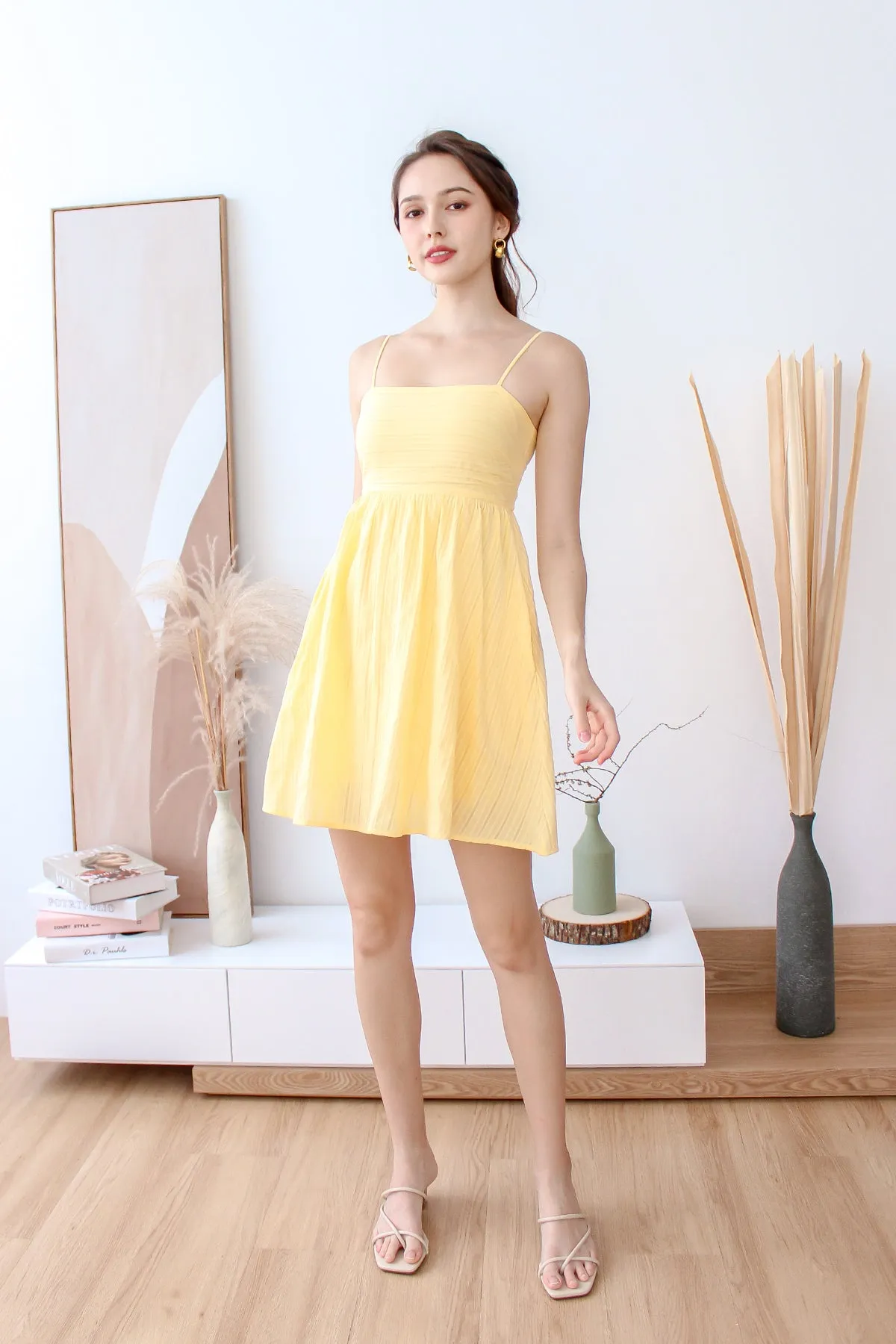Della Babydoll Dress Romper - Butter Yellow [XS/S/M/L/XL]