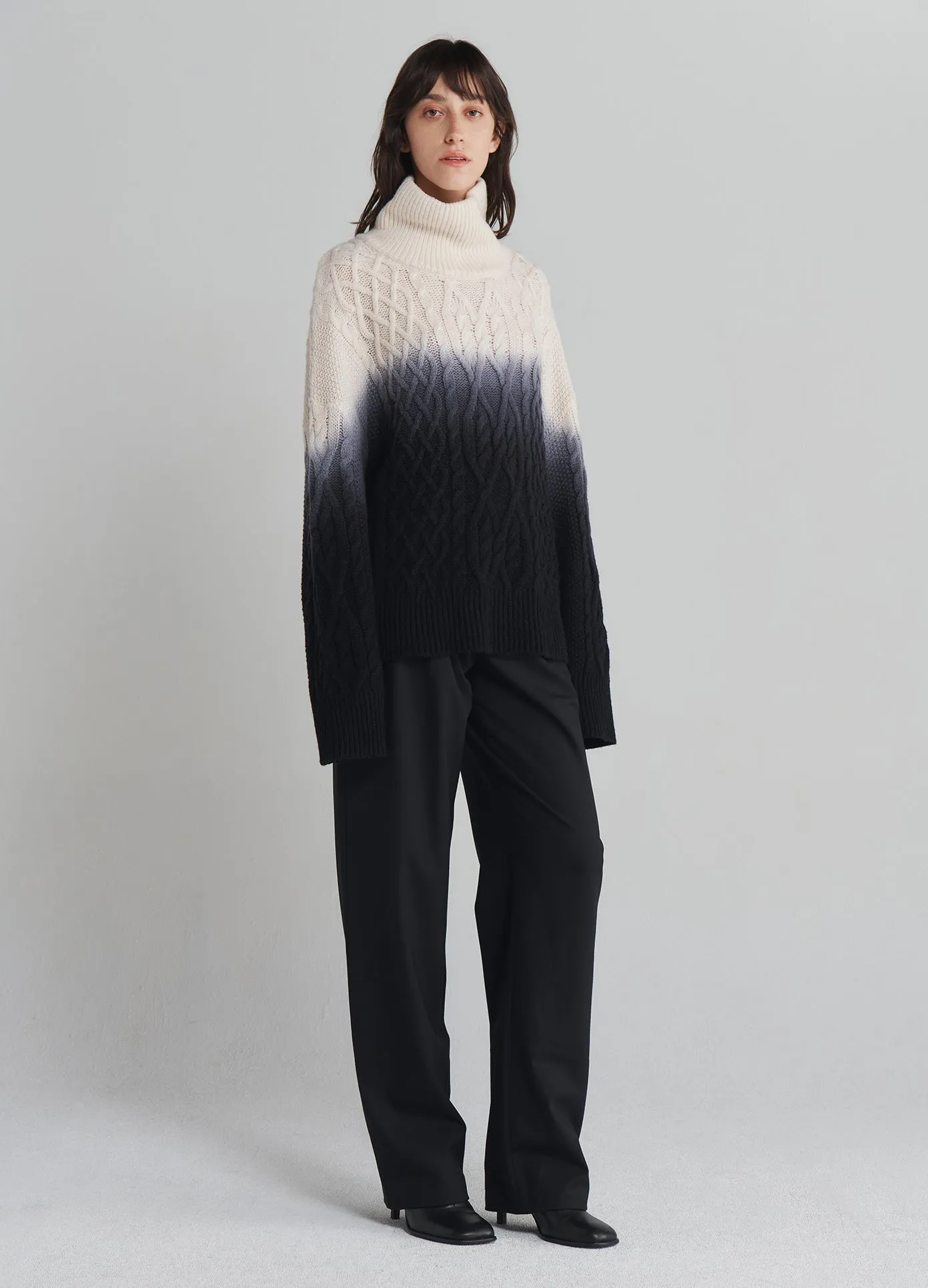 Dip Dyed Turtleneck Sweater