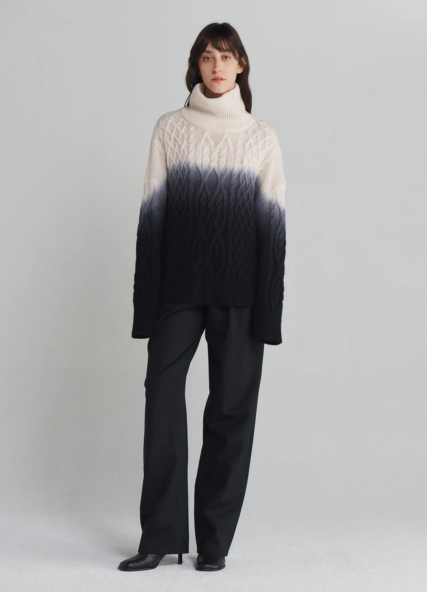 Dip Dyed Turtleneck Sweater